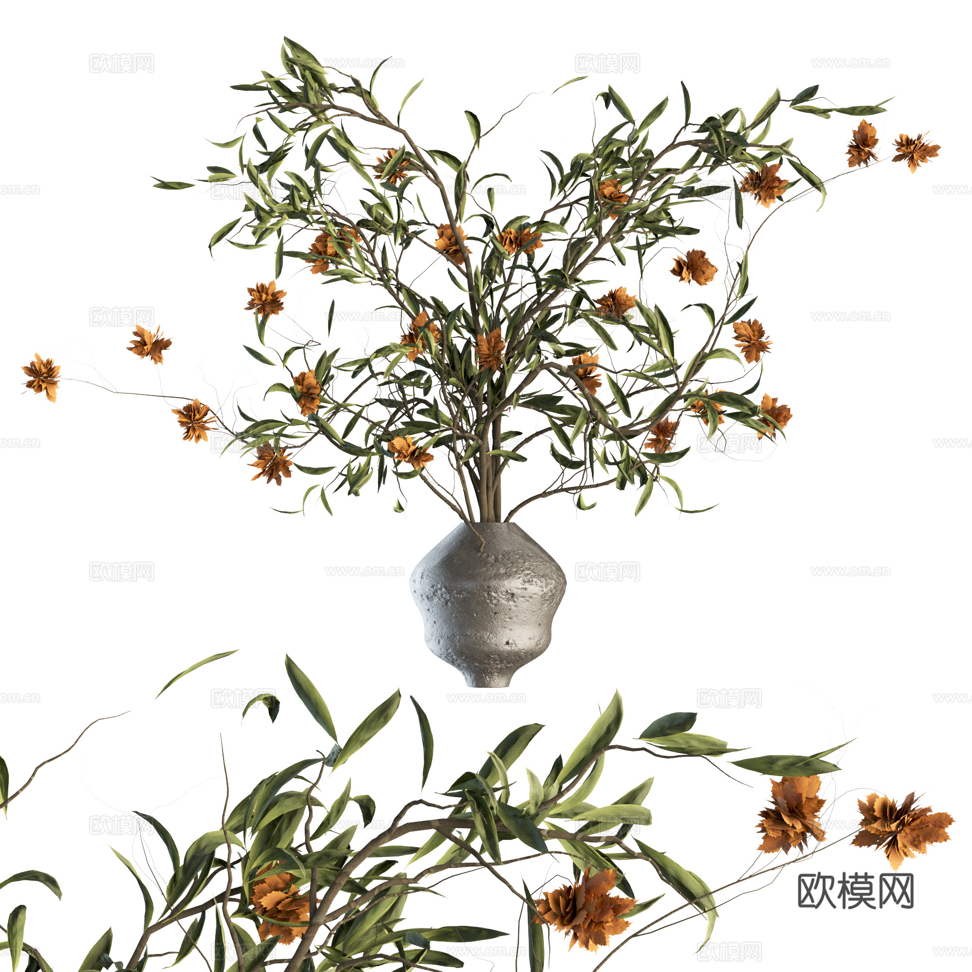 花瓶摆件 绿植花瓶 花瓶花艺摆件su模型