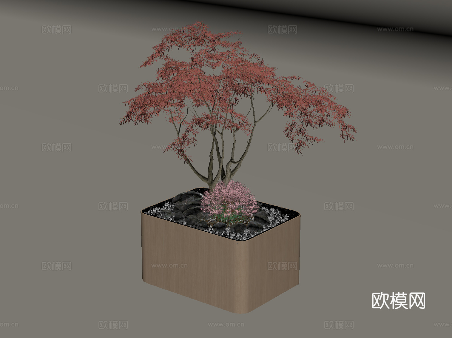 新中式景观树su模型