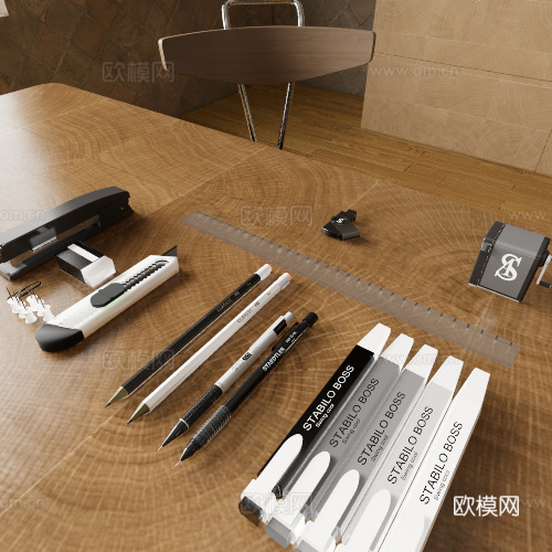 文具摆件su模型