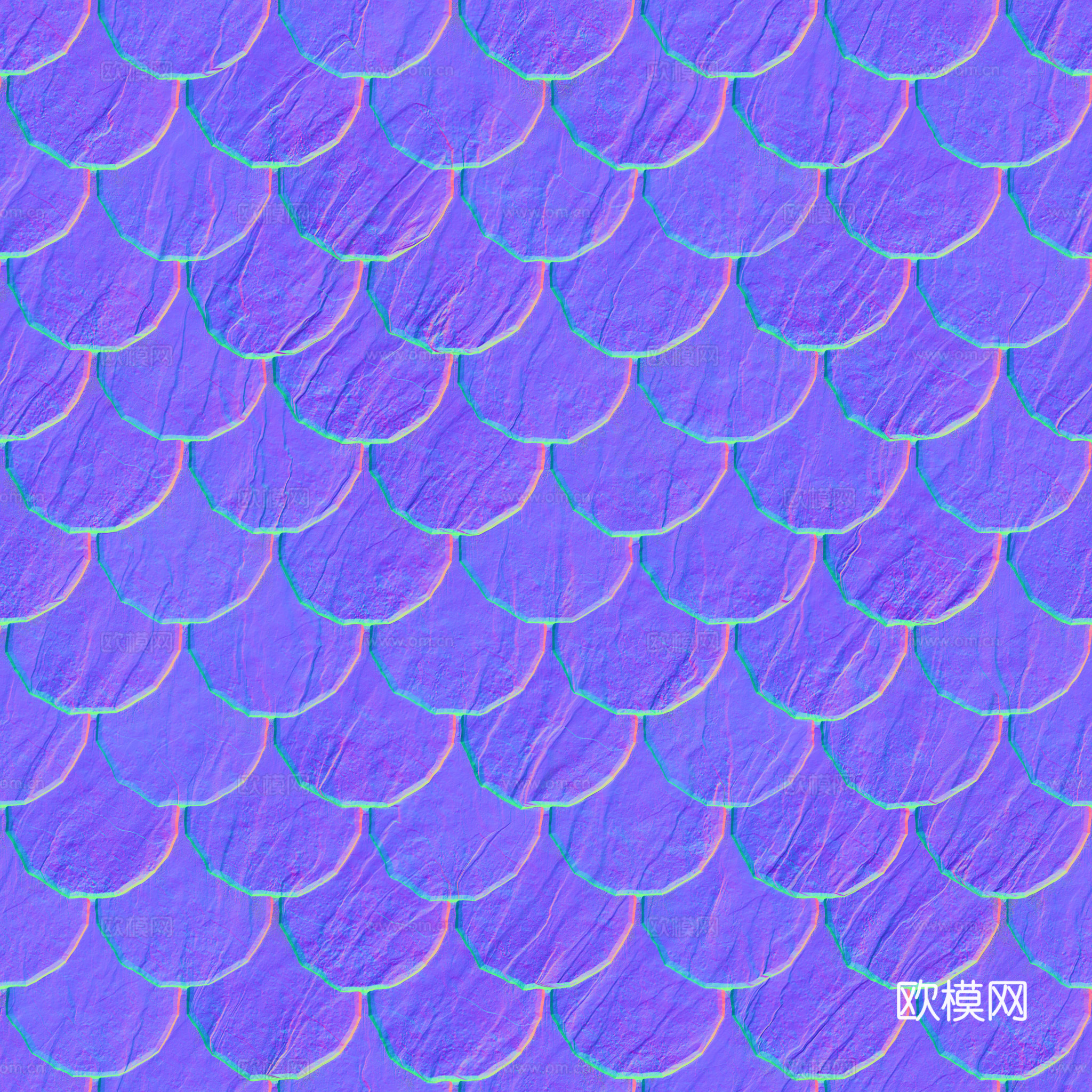 屋顶瓦顶沥青瓦石瓦法线凹凸贴图
