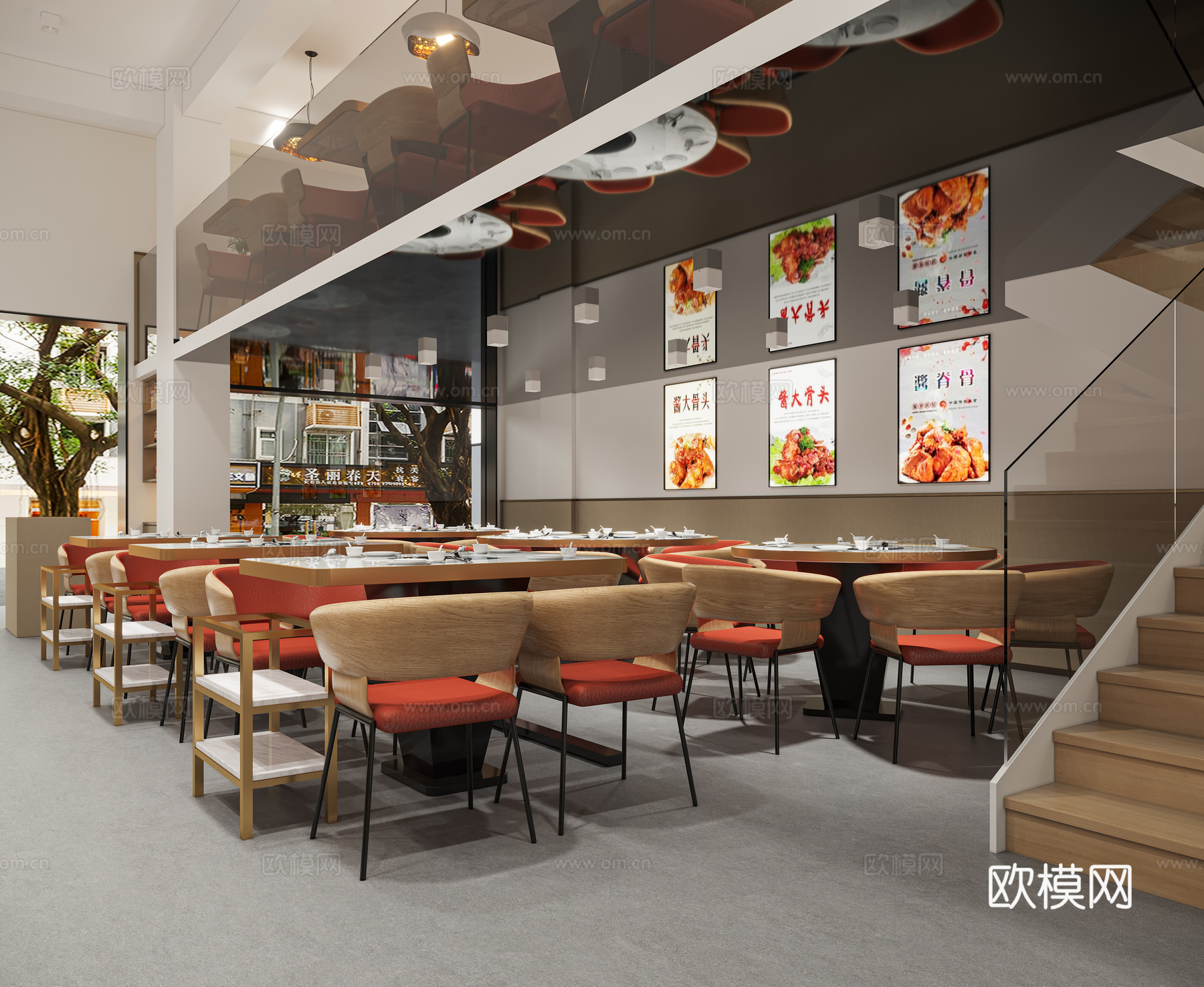 现代简约烤肉店3d模型下载（渲染图3）