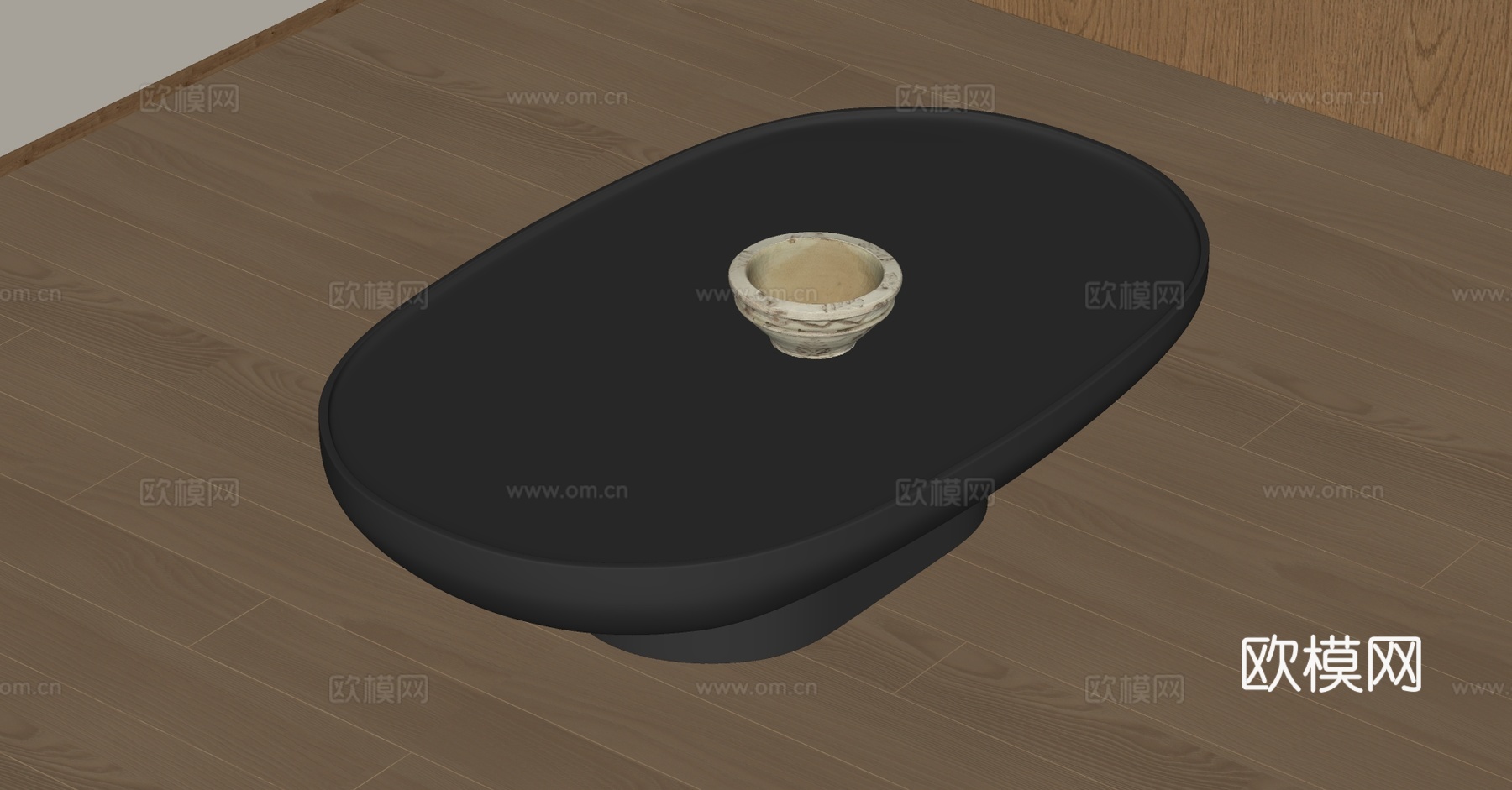 现代中古风茶几su模型