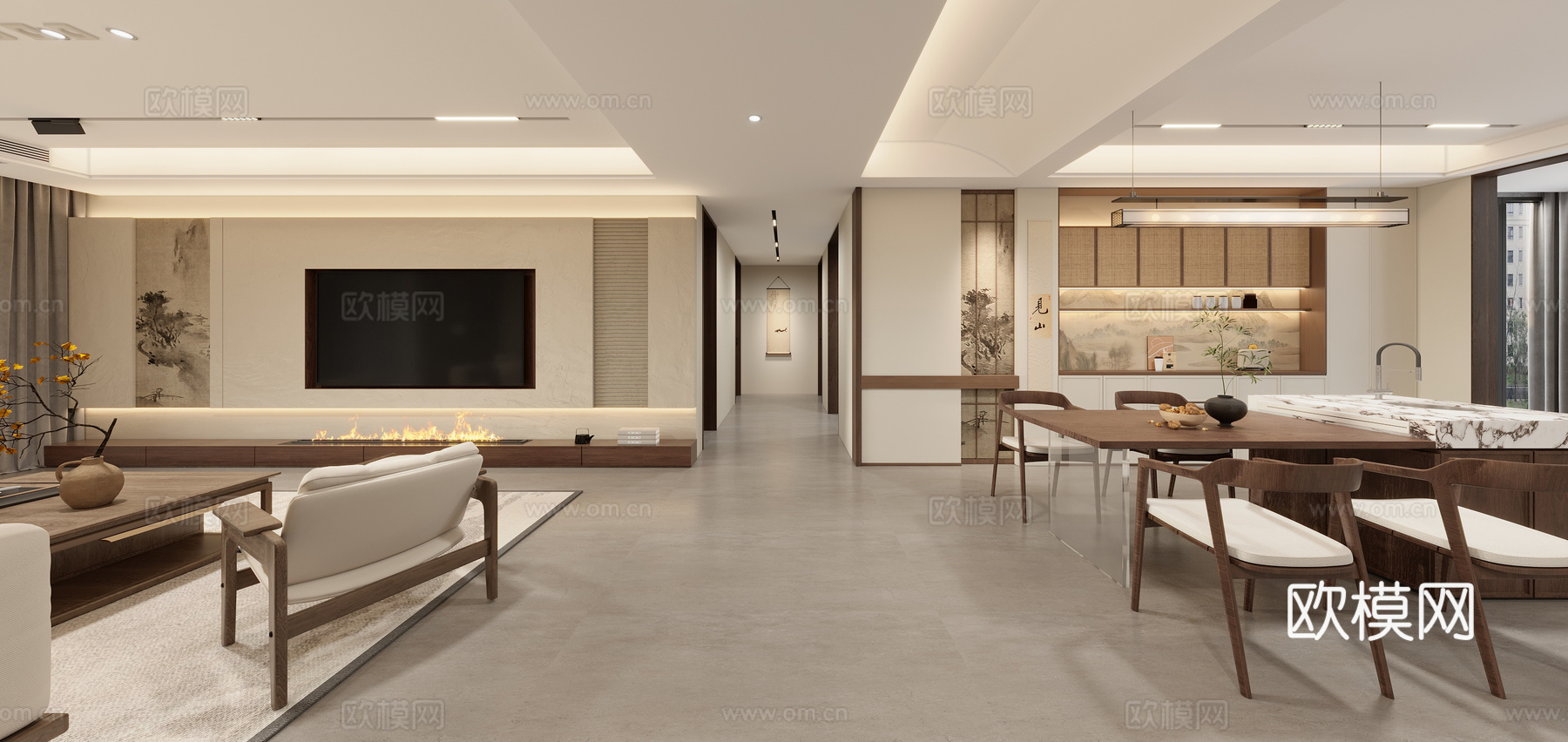 宋氏美学客餐厅3d模型下载（渲染图1）