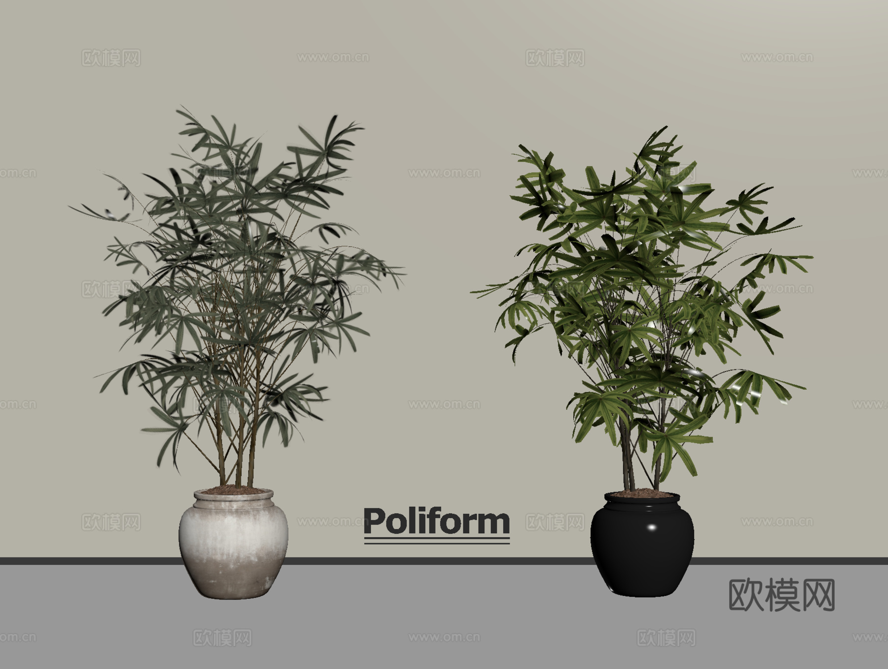 现代绿植盆栽 盆栽 盆景su模型