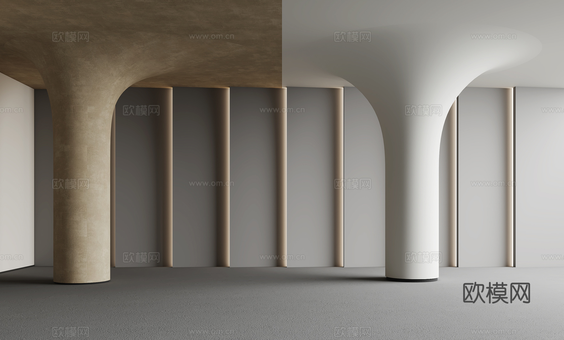 现代异型柱子 弧形3d模型下载