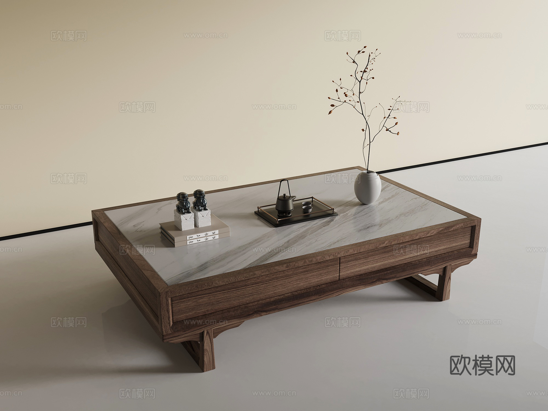 中古风茶几su模型