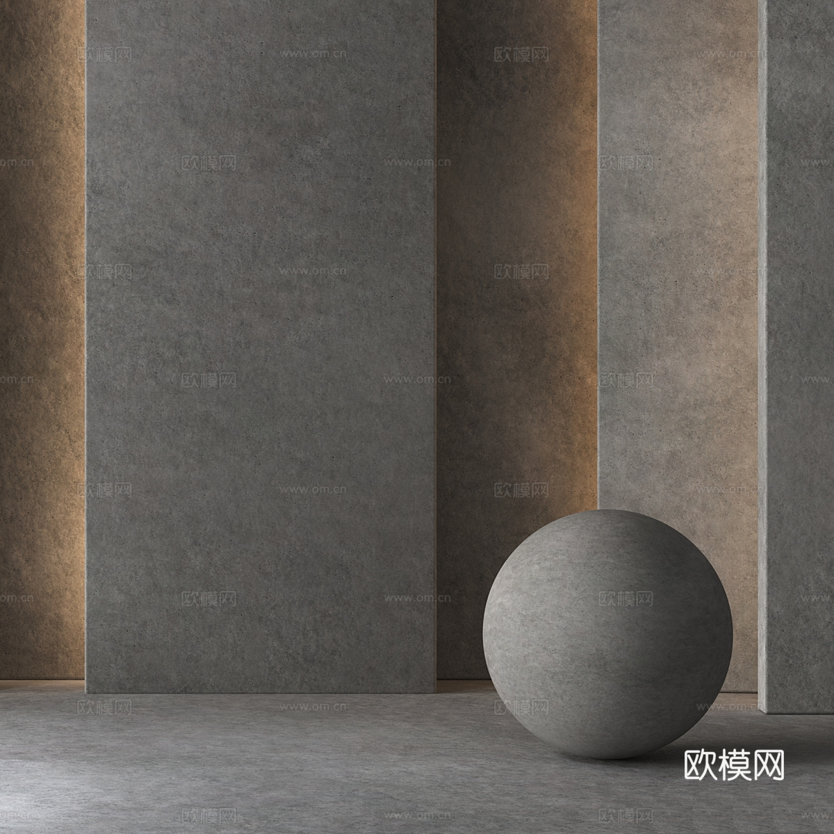 现代混凝土材料 装饰涂料3d模型下载（渲染图4）