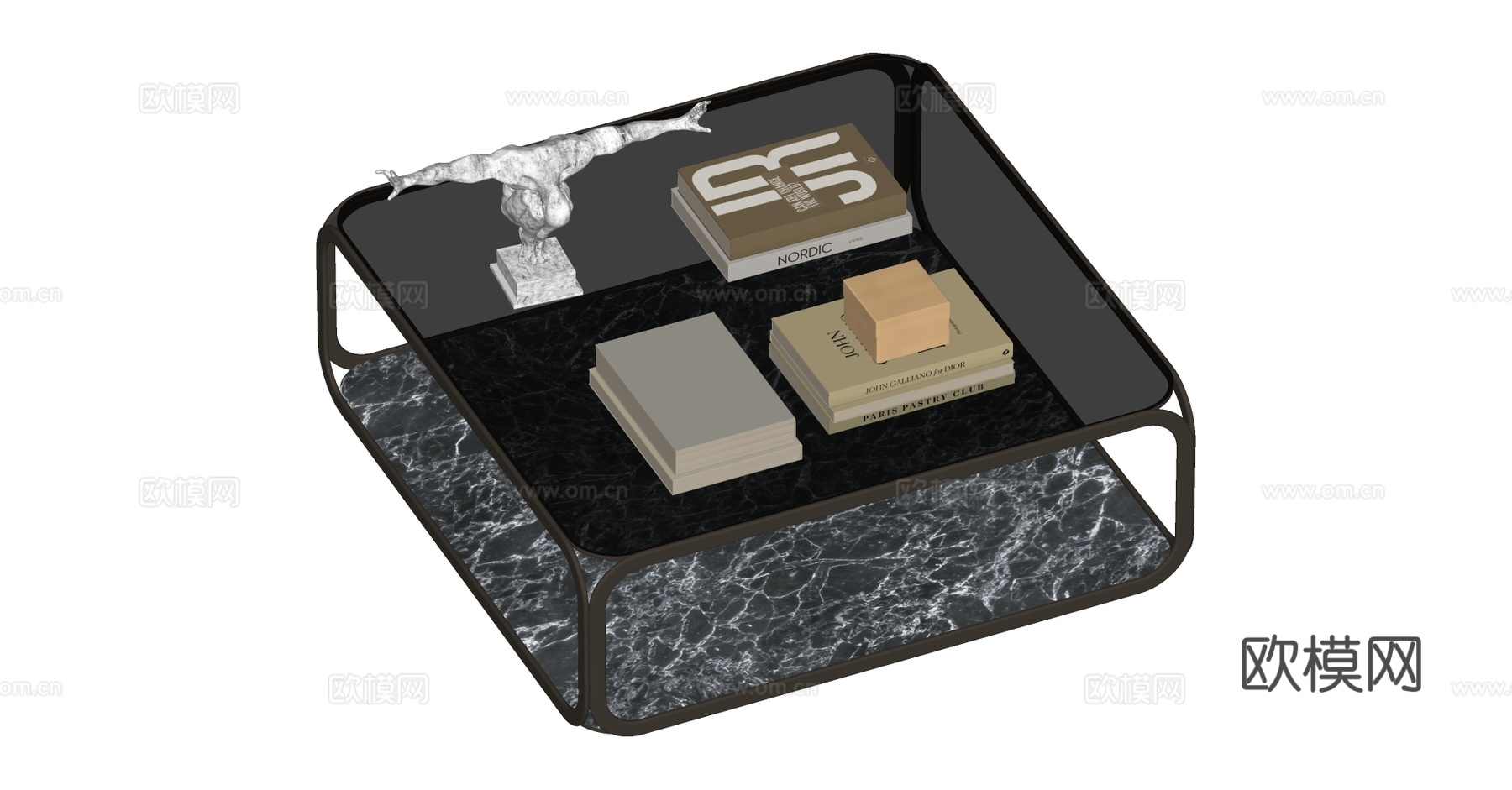 现代茶几 中古风茶几su模型