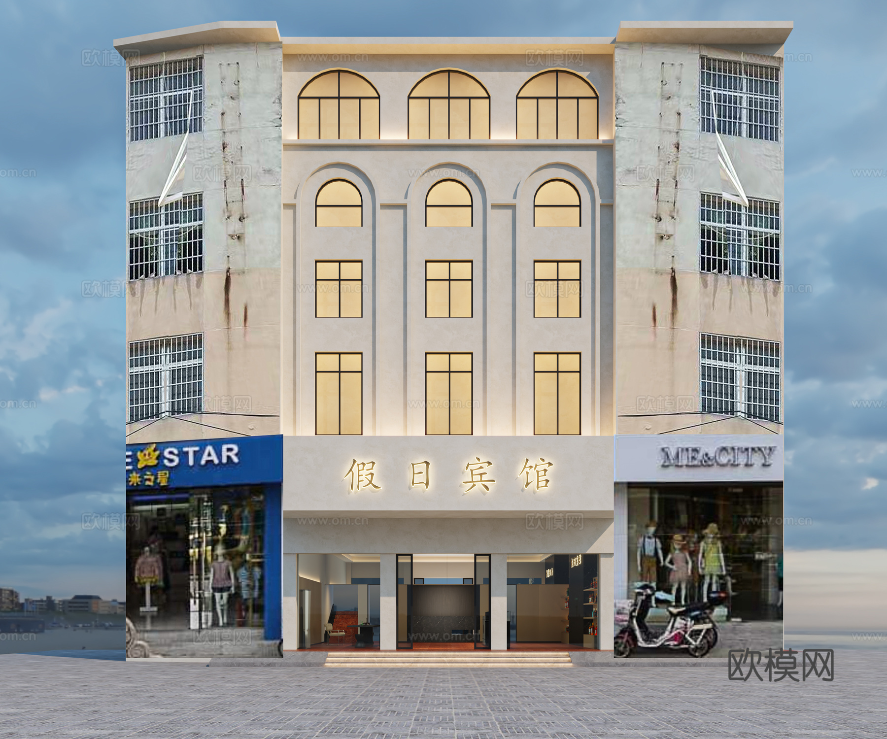 假日宾馆袜子展厅3d模型下载（渲染图2）