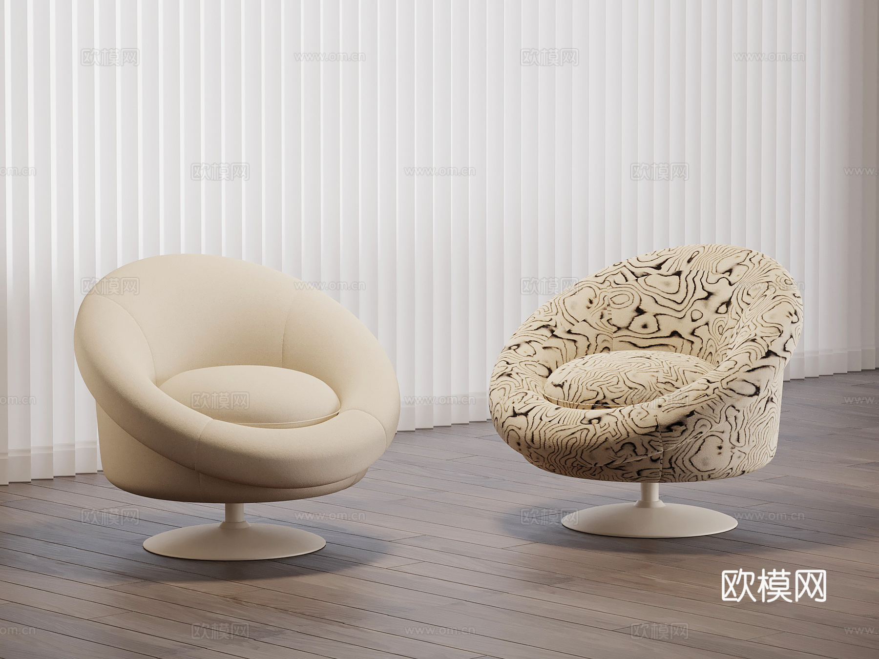 法式奶油风休闲沙发 懒人沙发3d模型下载