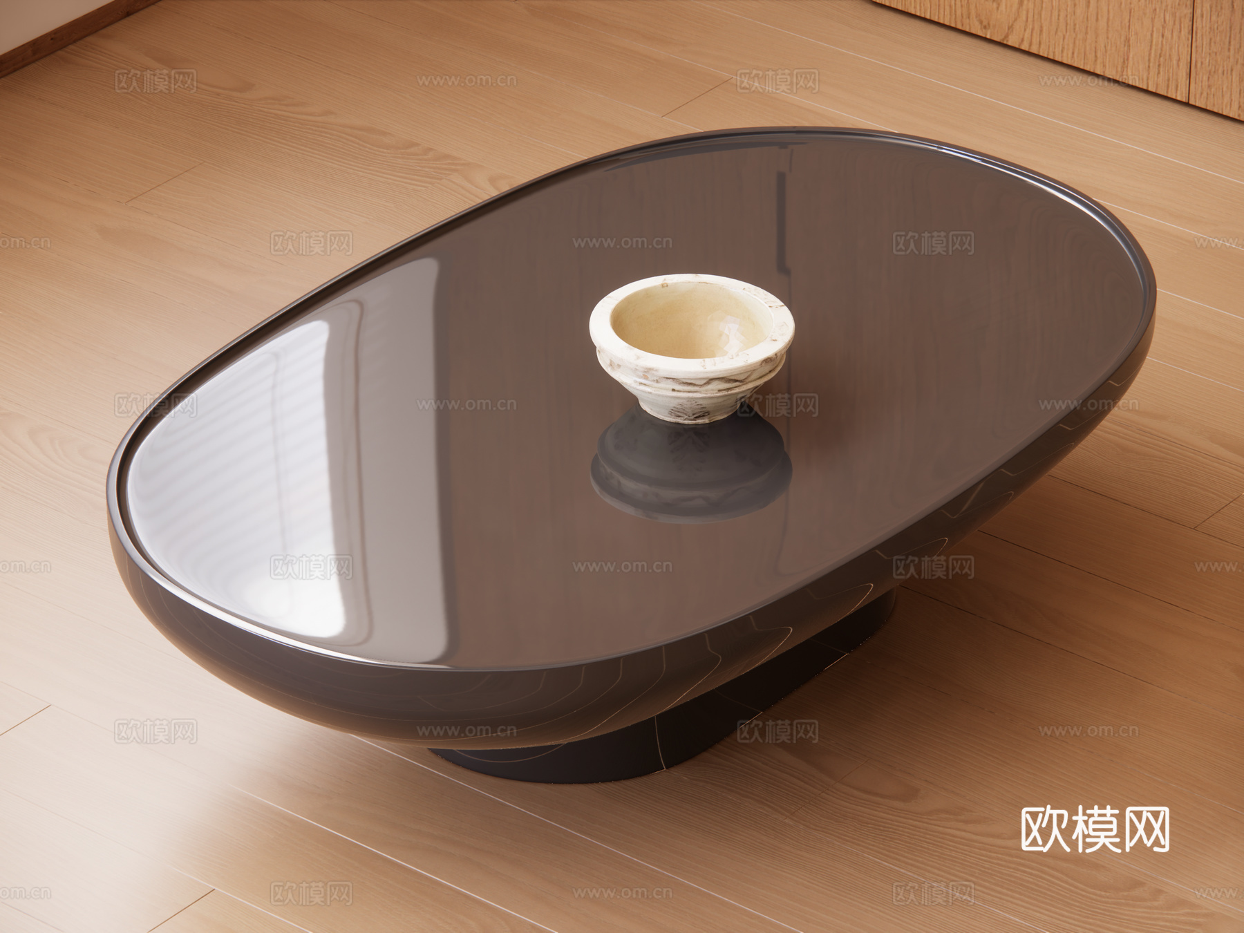 现代中古风茶几su模型