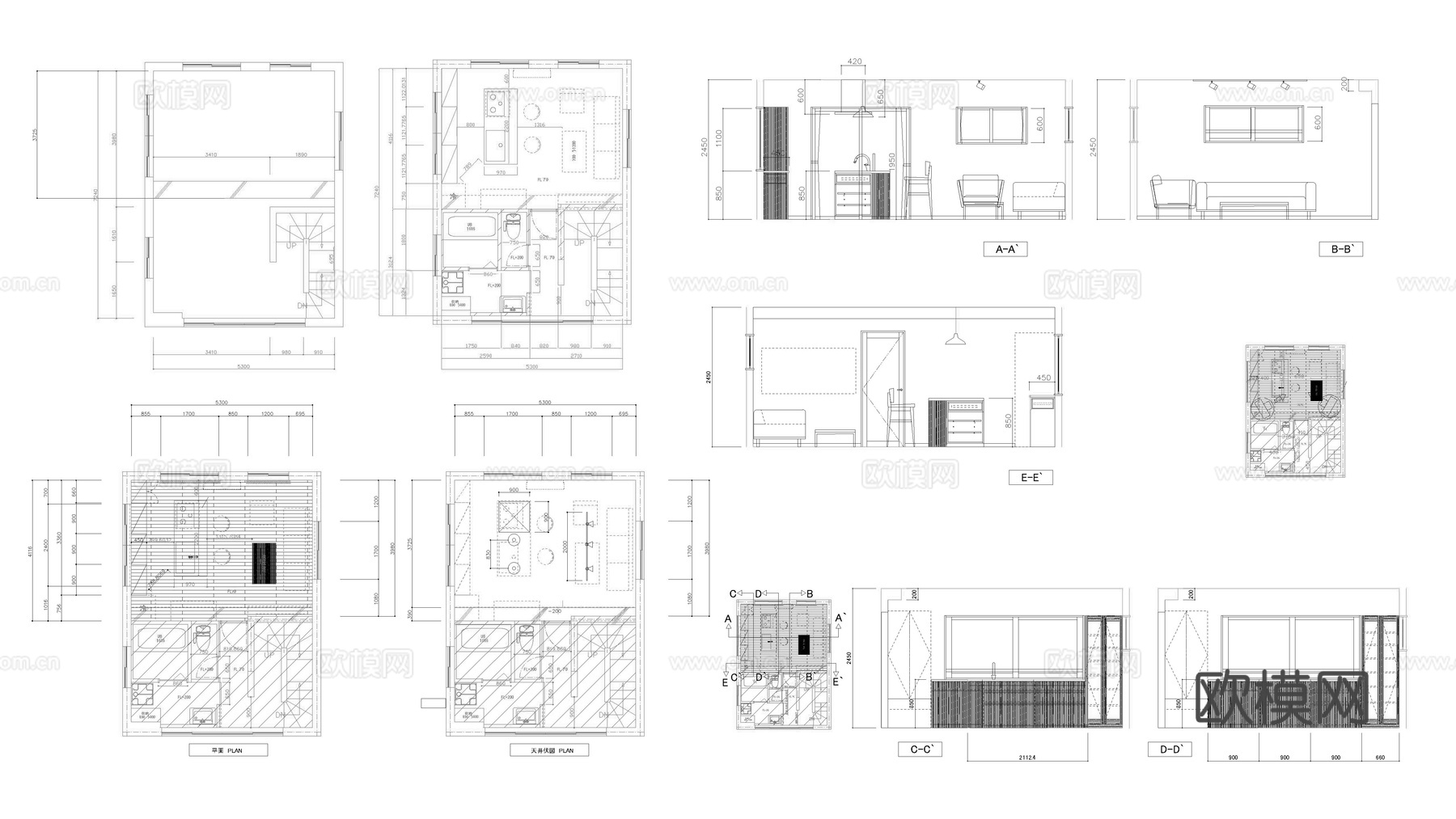 公寓平面图纸cad施工图