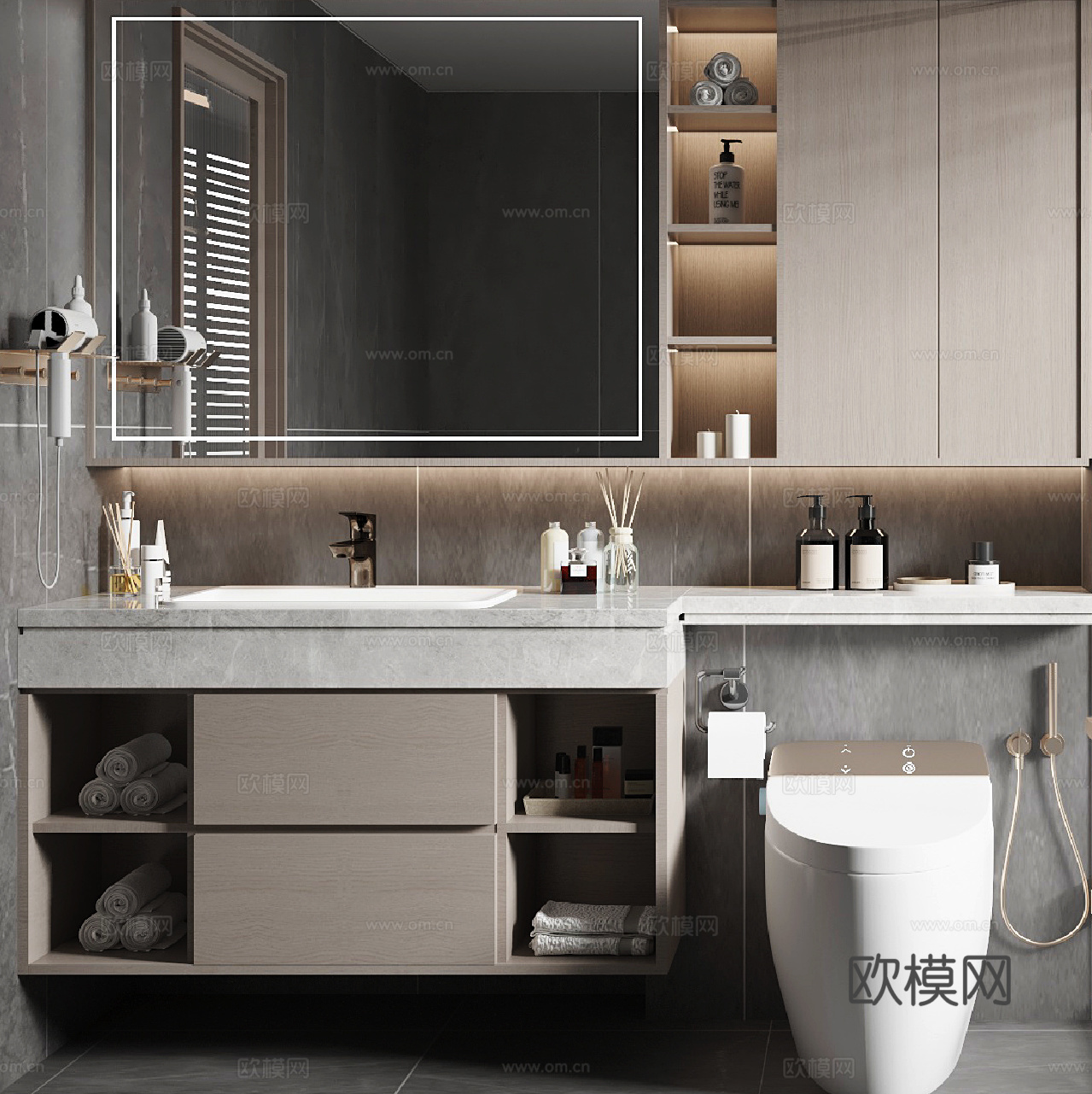 现代卫浴柜3d模型下载