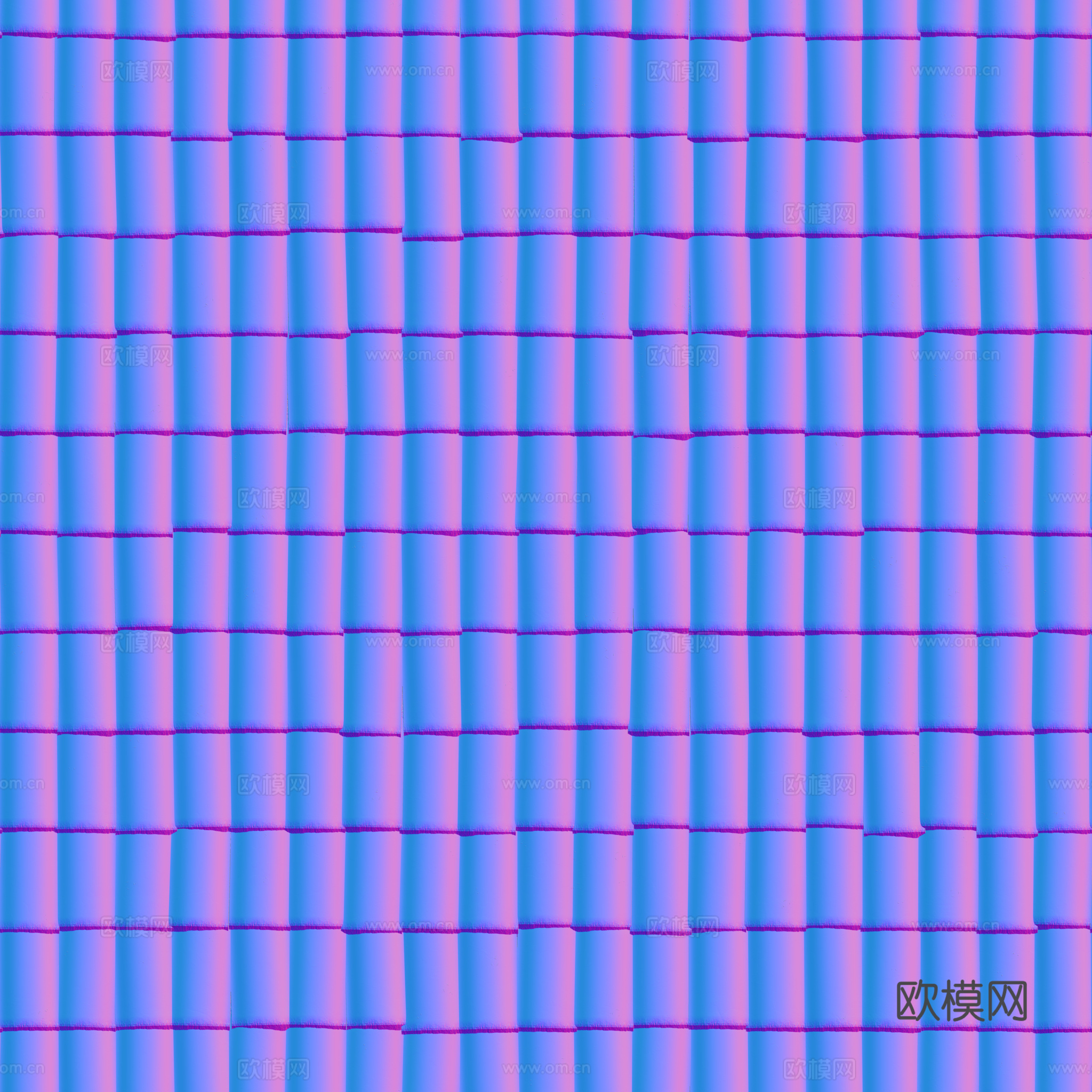 屋顶瓦顶青瓦陶瓦西班牙瓦法线凹凸贴图