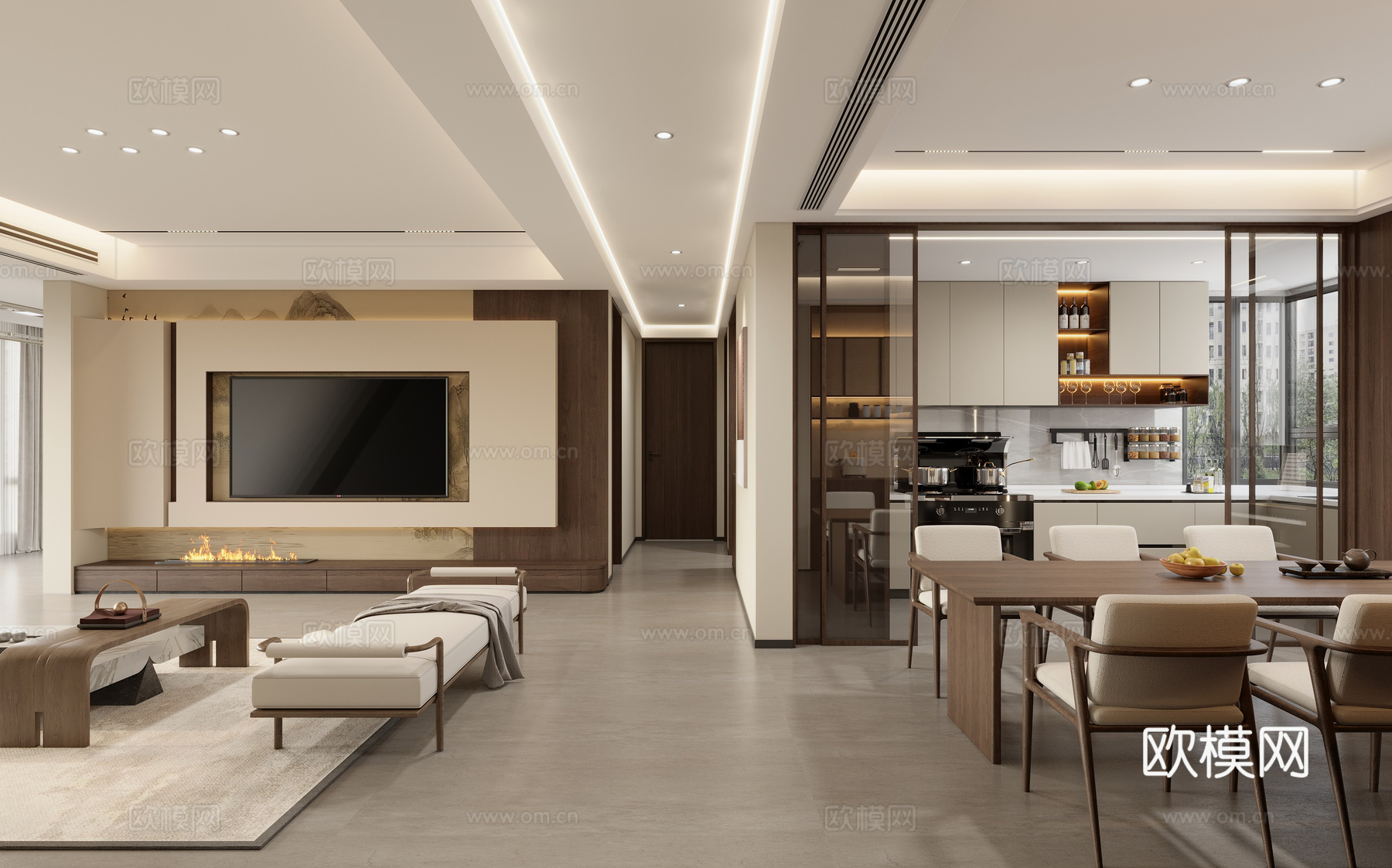 宋氏美学客餐厅3d模型下载（渲染图1）