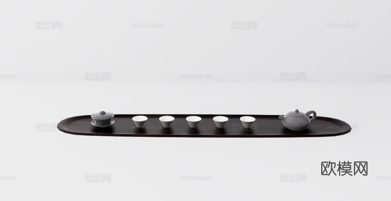 茶具组合su模型