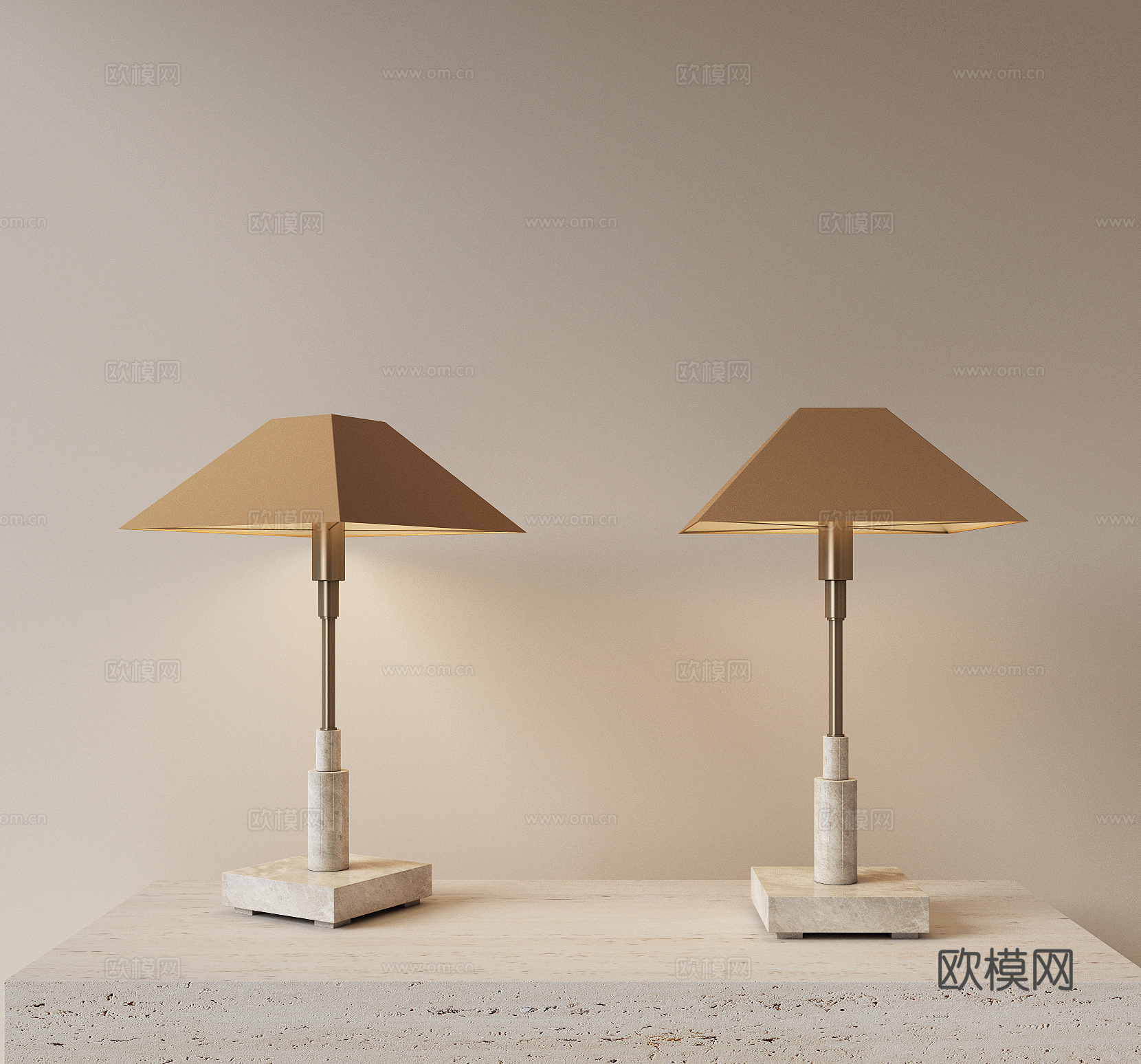 现代金属台灯 客厅台灯 书房台灯 床头台灯 轻奢台灯3d模型下载