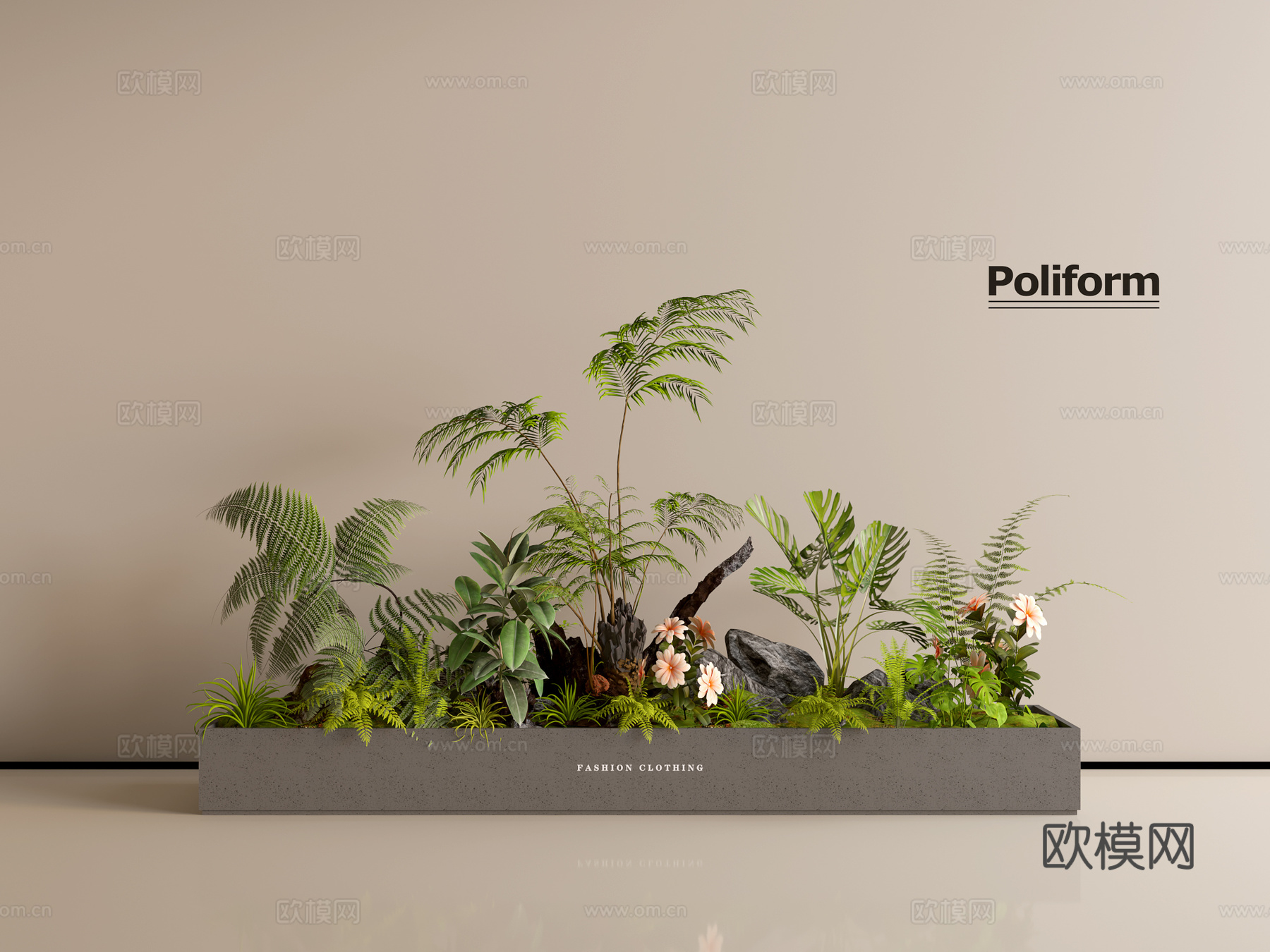 现代组团小景  景观植物堆 公园小景组合 庭院小景植物组团su模型
