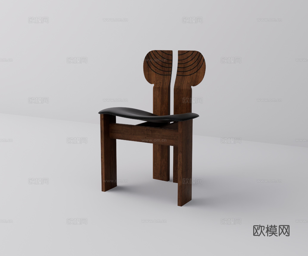 中古风休闲椅su模型