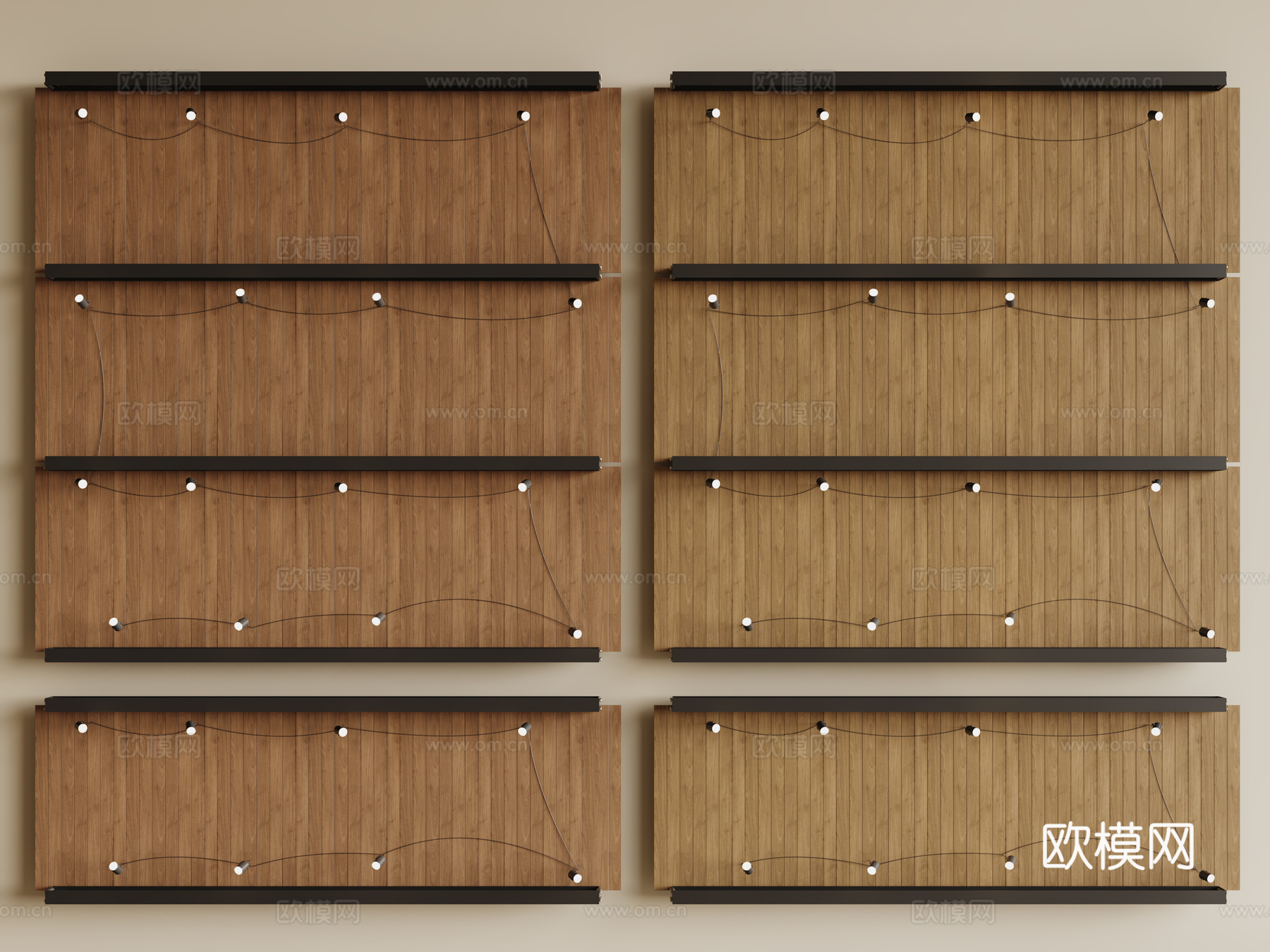 现代工业吊顶 木格栅吊顶 商业吊顶 铝方通吊顶3d模型下载