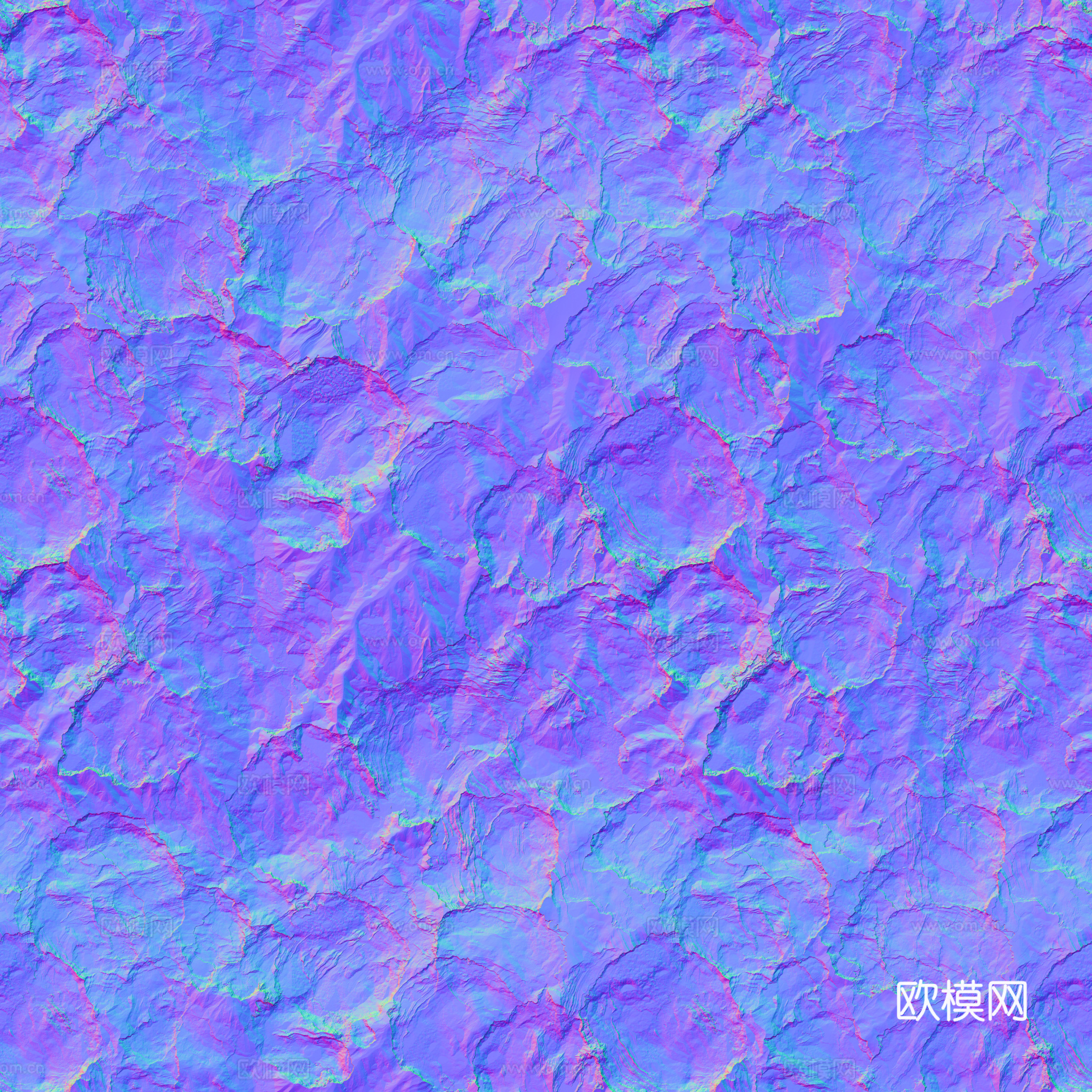 岩石石材PU石 法线凹凸贴图
