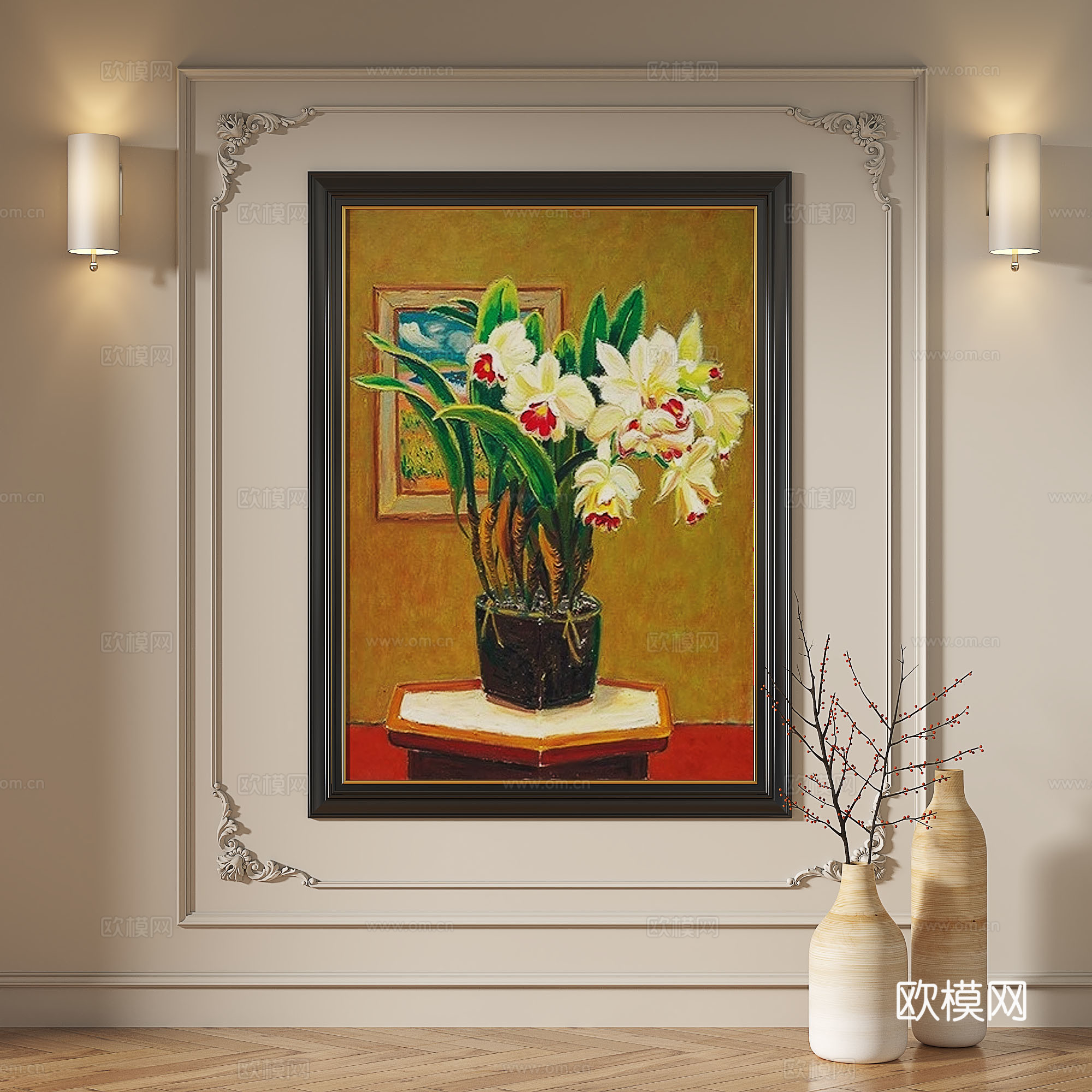 现代，法式，复古，简约，轻奢，抽象，装饰画免费3d模型