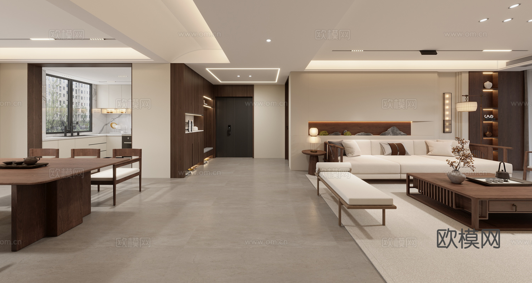 宋氏美学客餐厅3d模型下载（渲染图2）