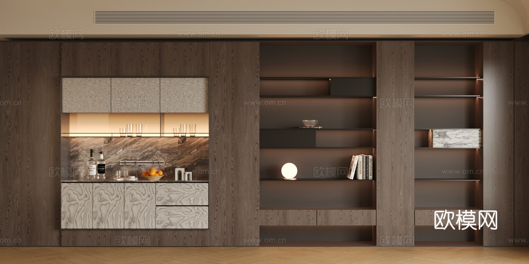 现代轻奢餐边柜 轻奢意式餐边柜 餐边柜摆件 开放式餐边柜3d模型下载