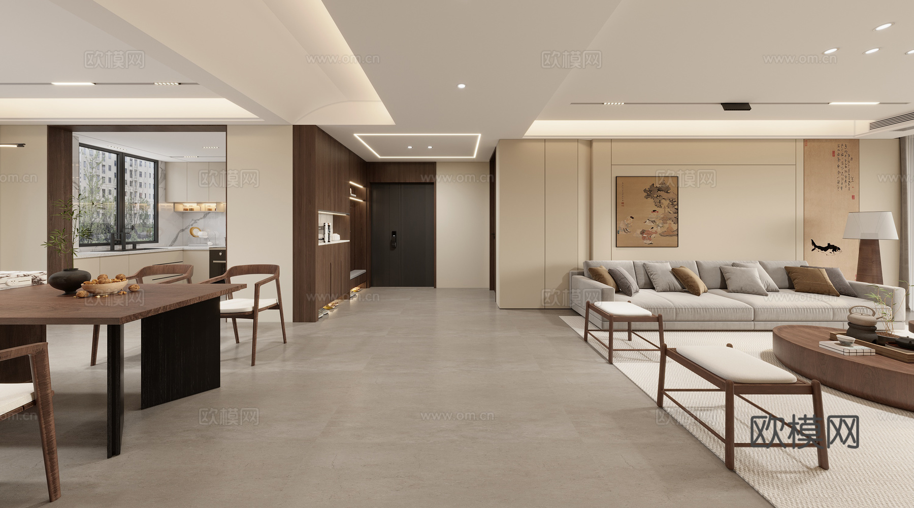 宋氏美学客餐厅3d模型下载（渲染图2）