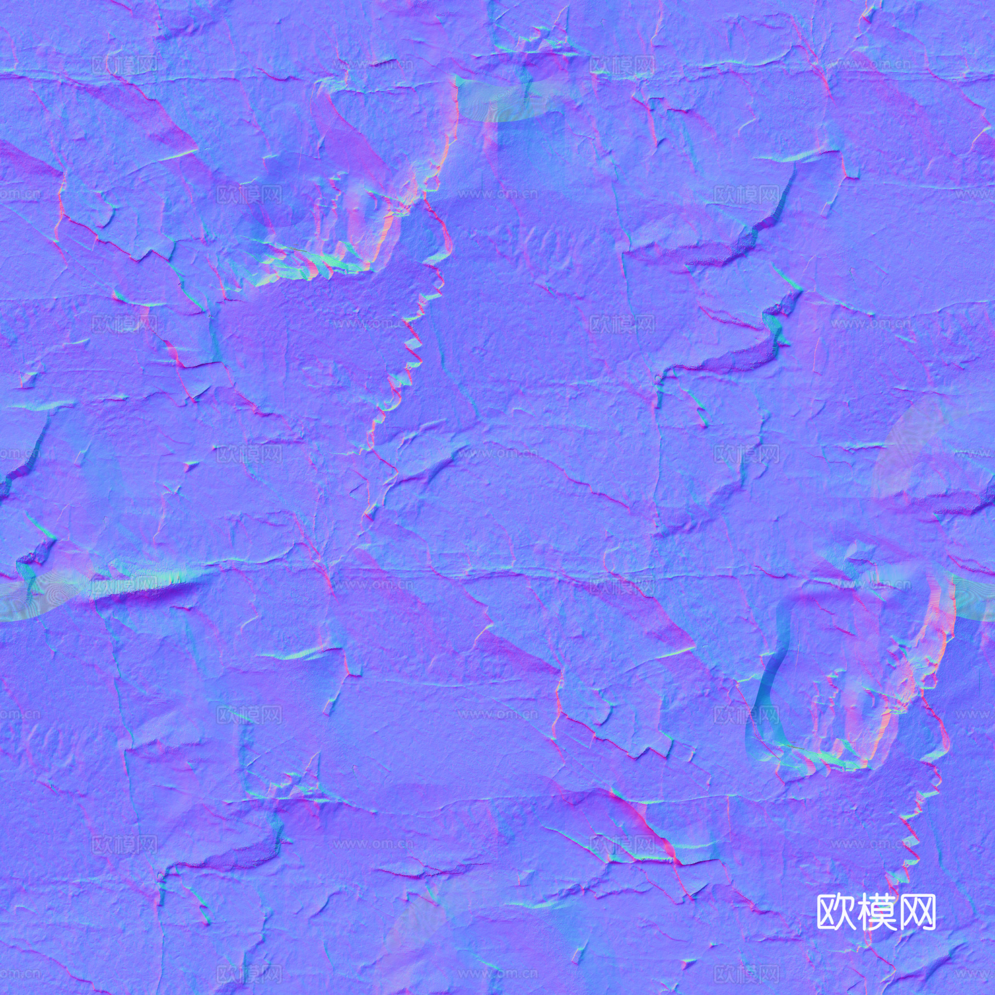 岩石石材PU石 法线凹凸贴图