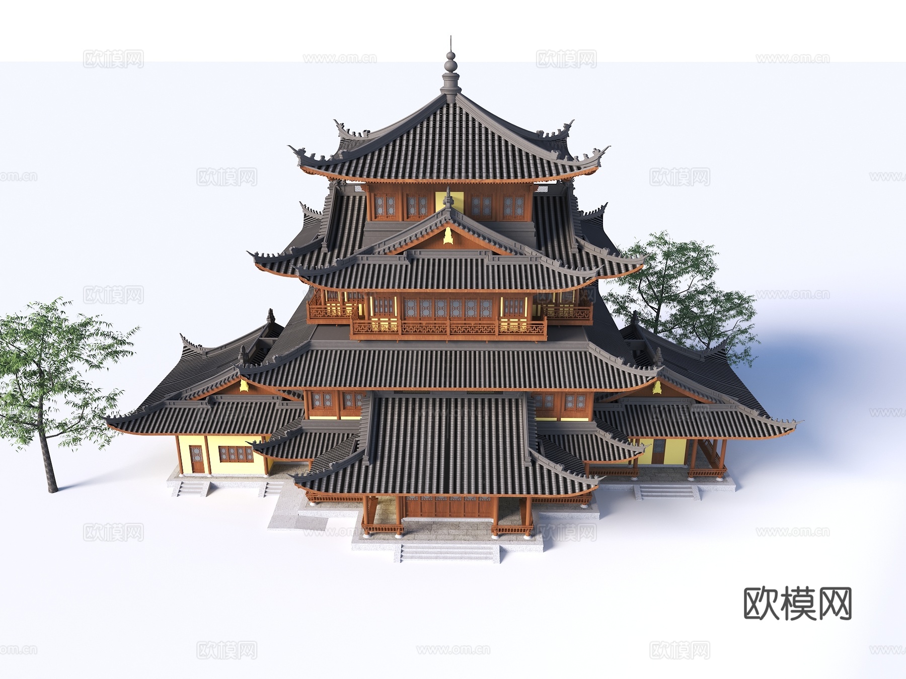 中式阁 古建阁 阁su模型