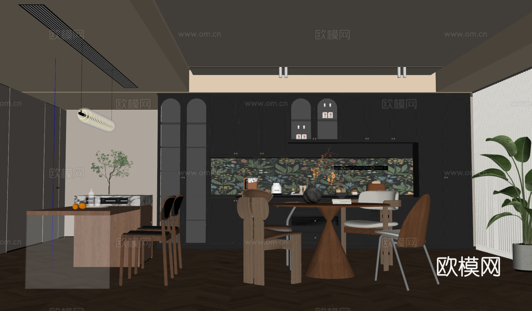 法式餐厅su模型