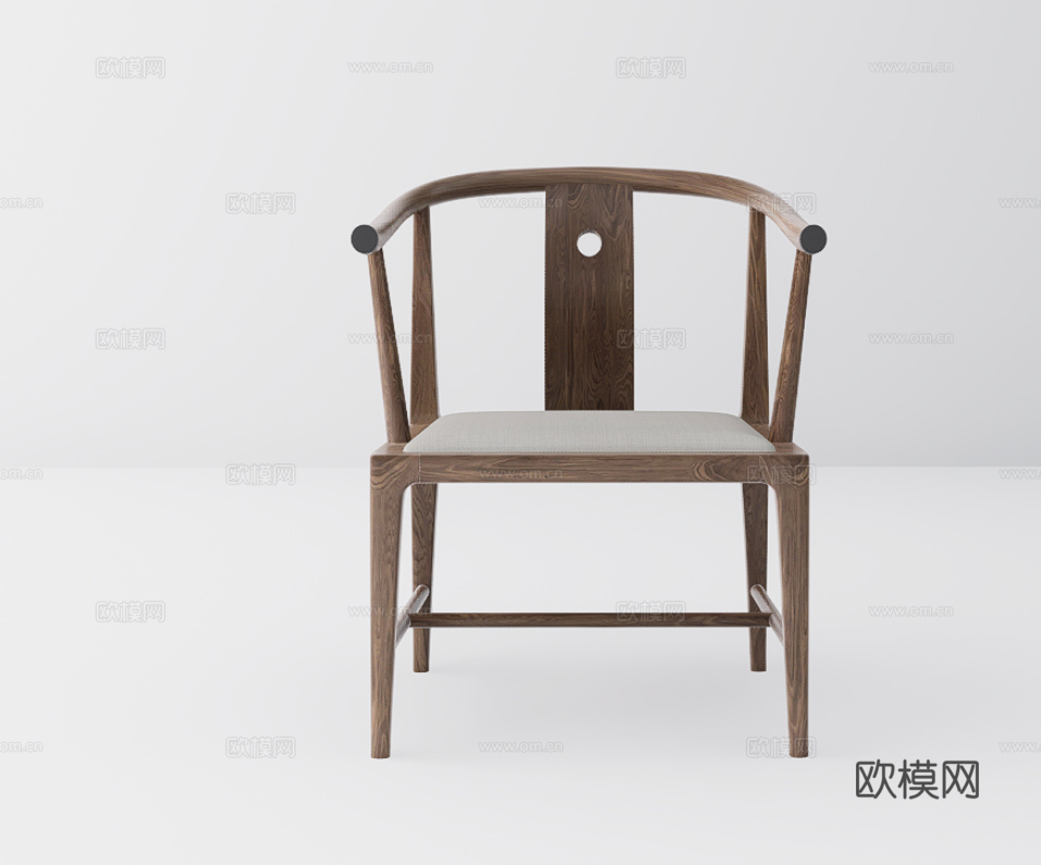 新中式休闲椅su模型