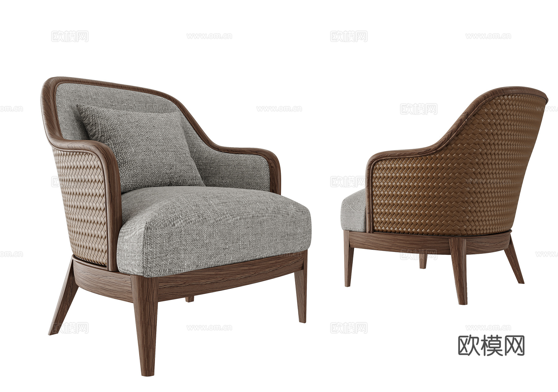 现代单人沙发免费3d模型下载