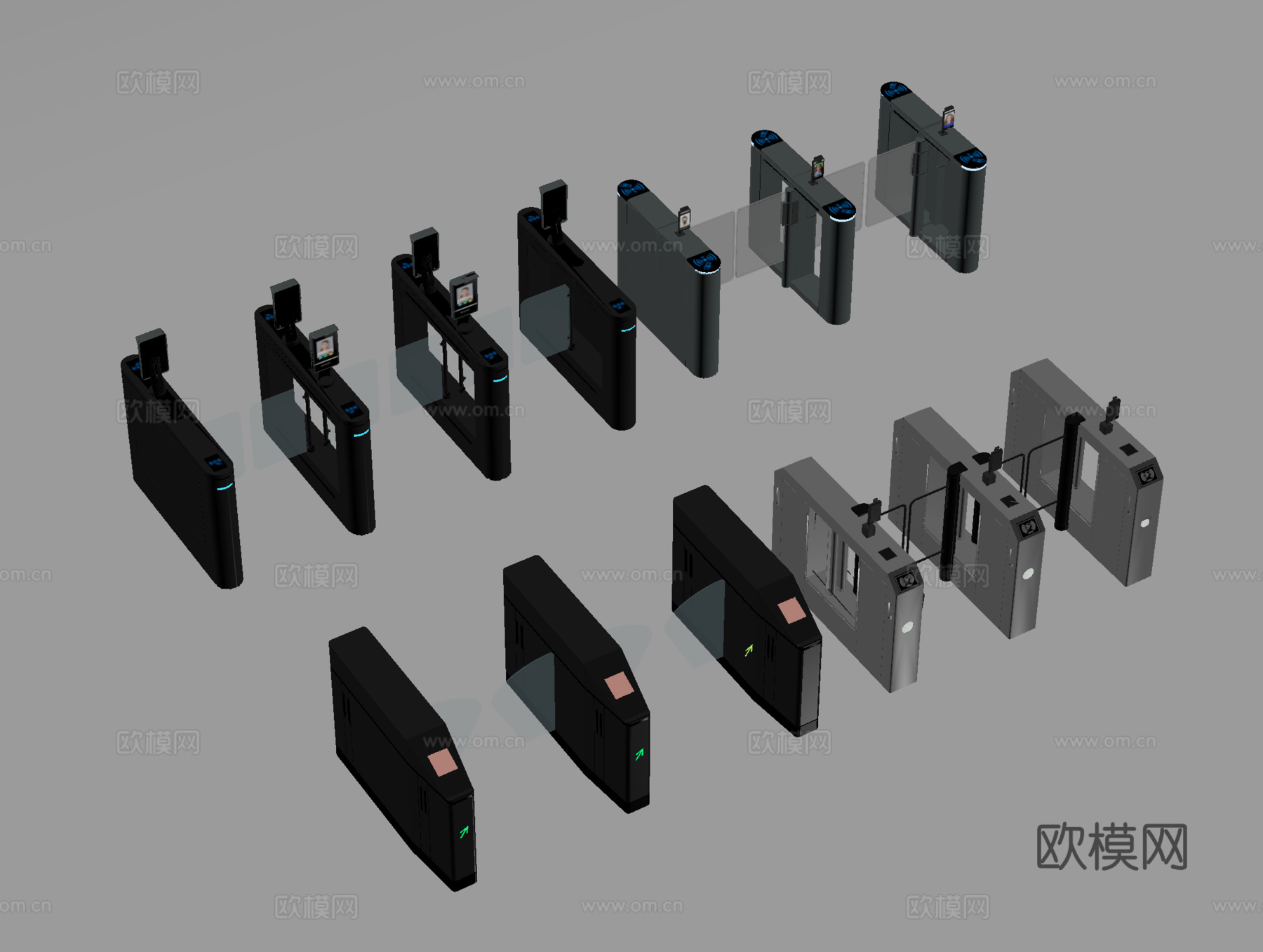 现代其他公用器材 闸机 门禁机 闸门 感应门 门闸su模型