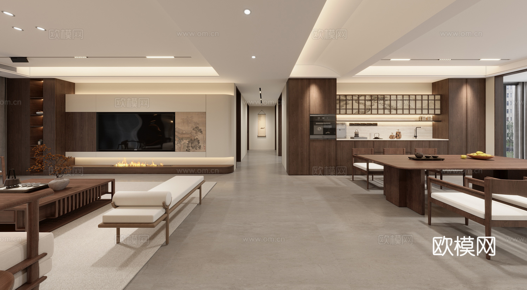 宋氏美学客餐厅3d模型下载（渲染图1）