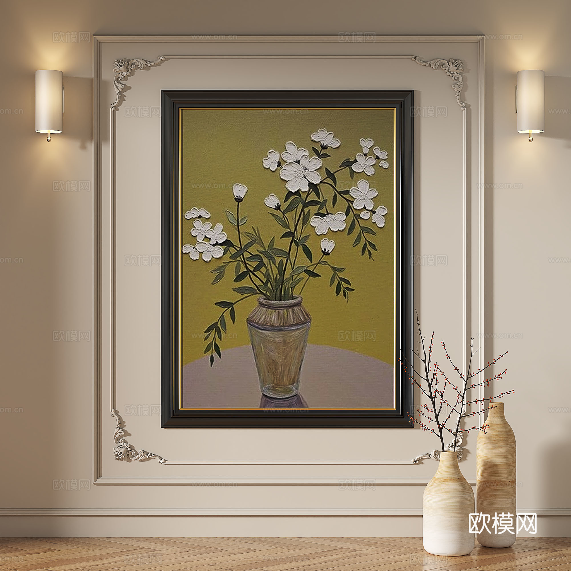 现代，法式，复古，简约，轻奢，抽象，装饰画免费3d模型下载