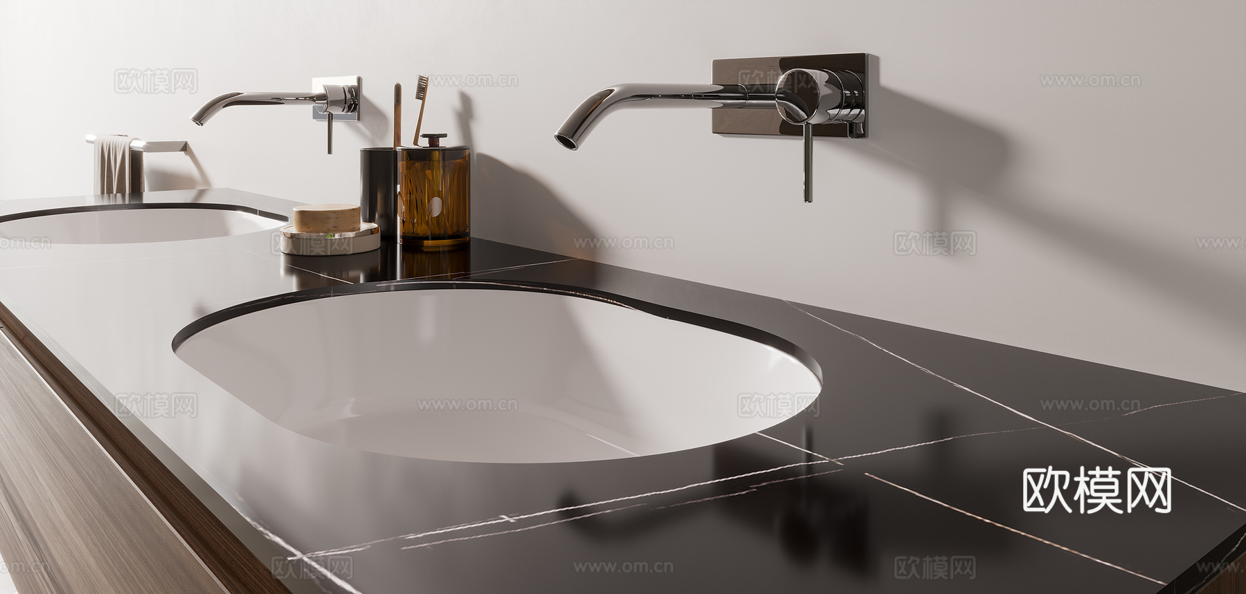 别墅卫生间 主卧卫生间 民宿卫生间 现代卫生间 卫生间摆件3d模型下载（渲染图4）