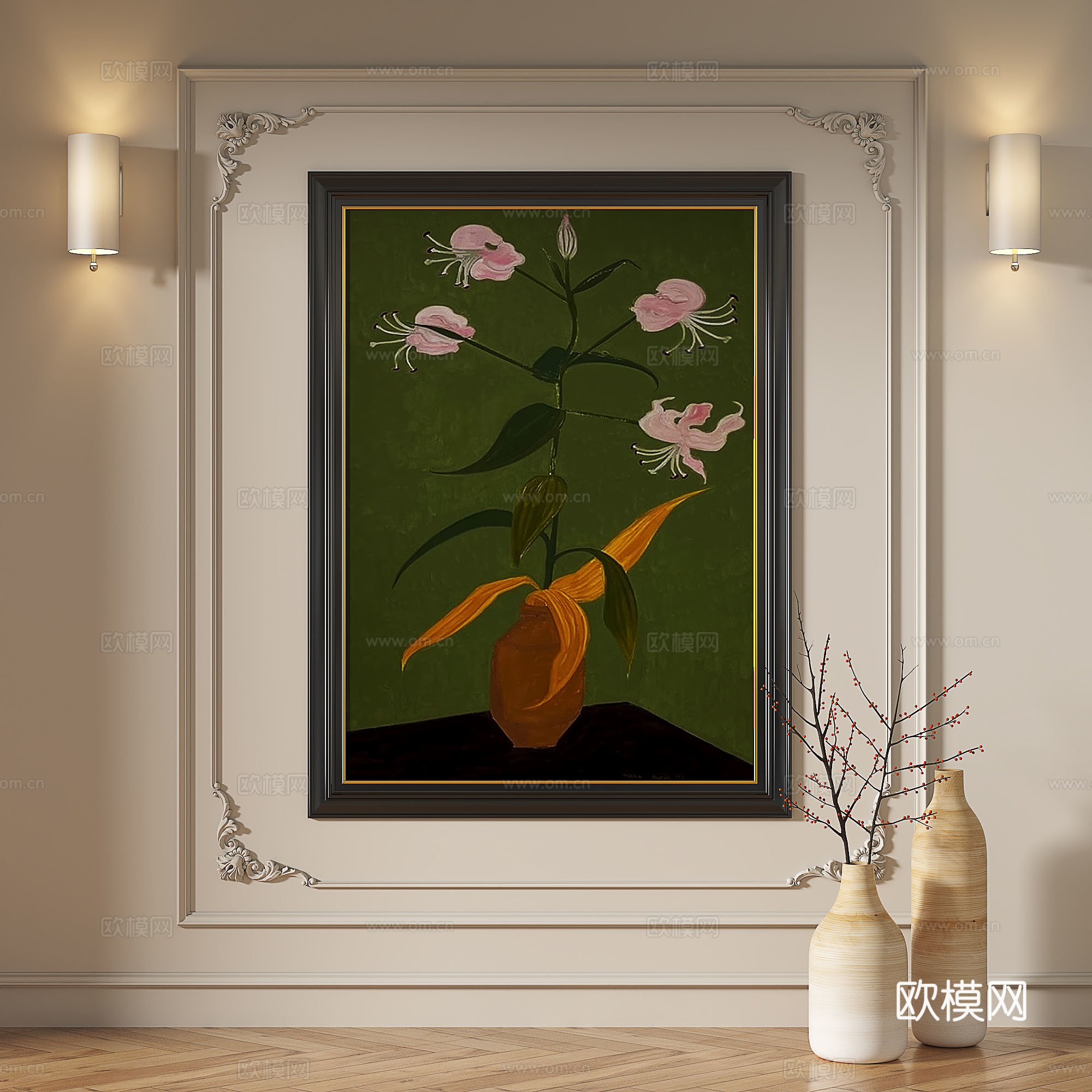 现代，法式，复古，简约，轻奢，抽象，装饰画免费3d模型下载