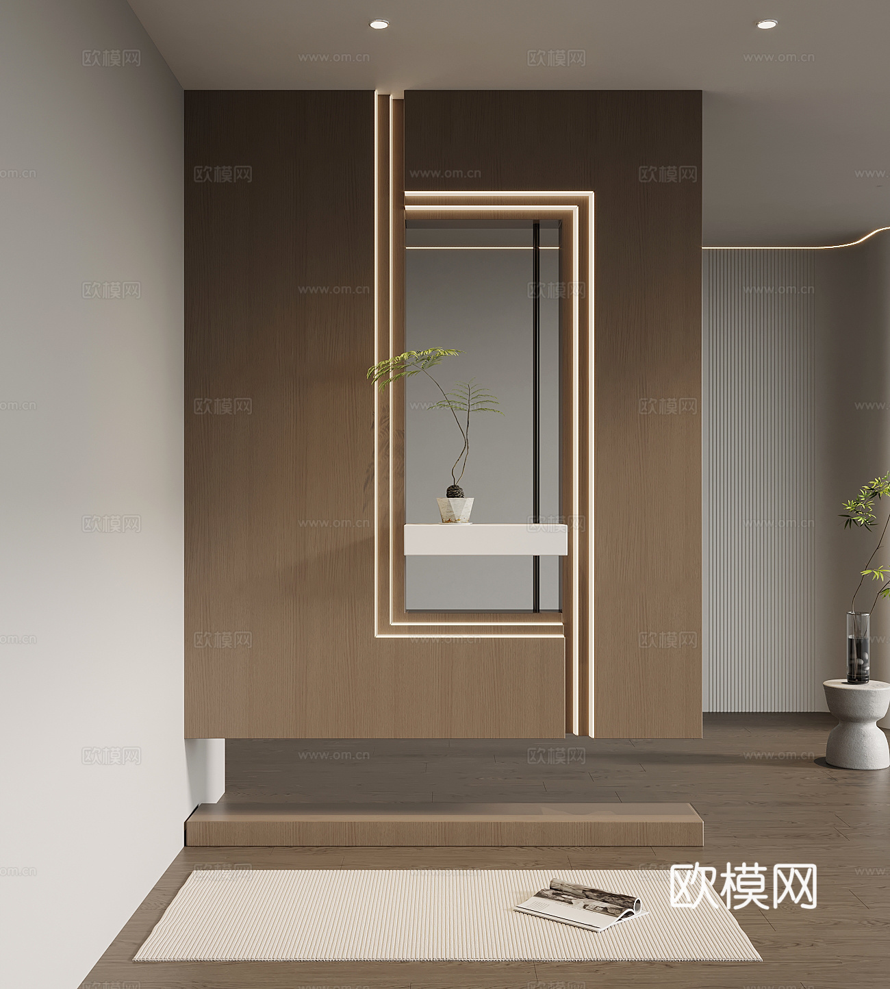 现代意式玄关su模型