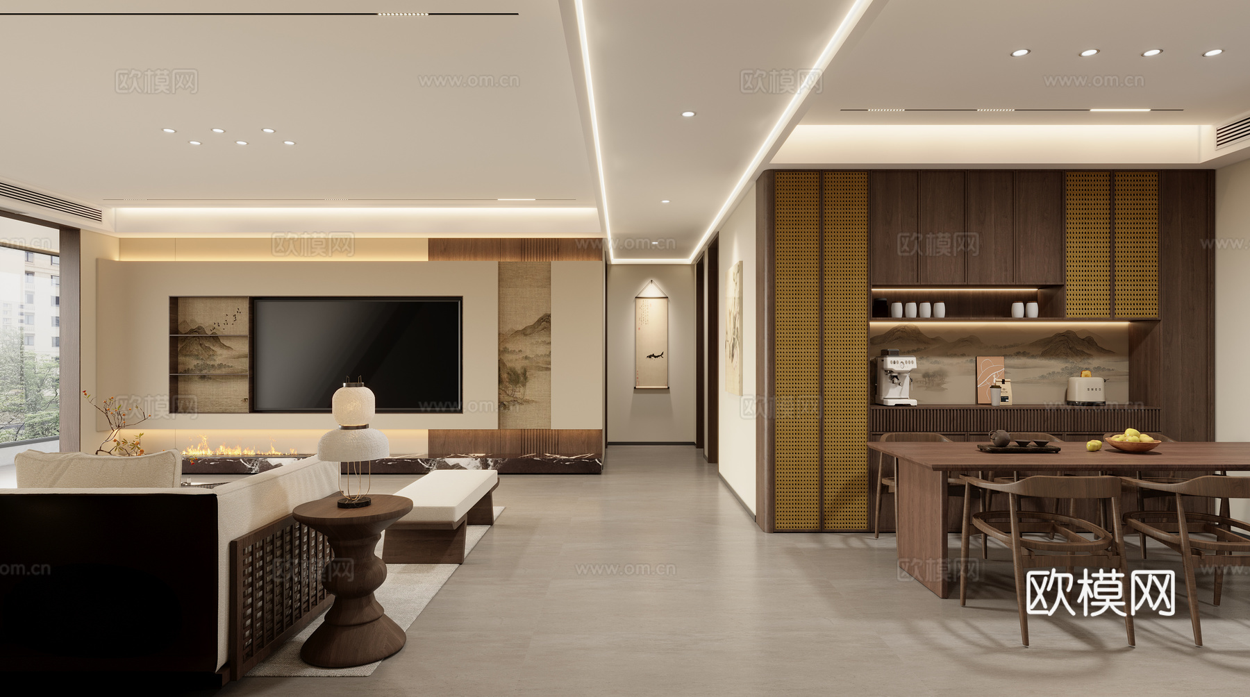 宋氏美学客餐厅3d模型下载（渲染图1）