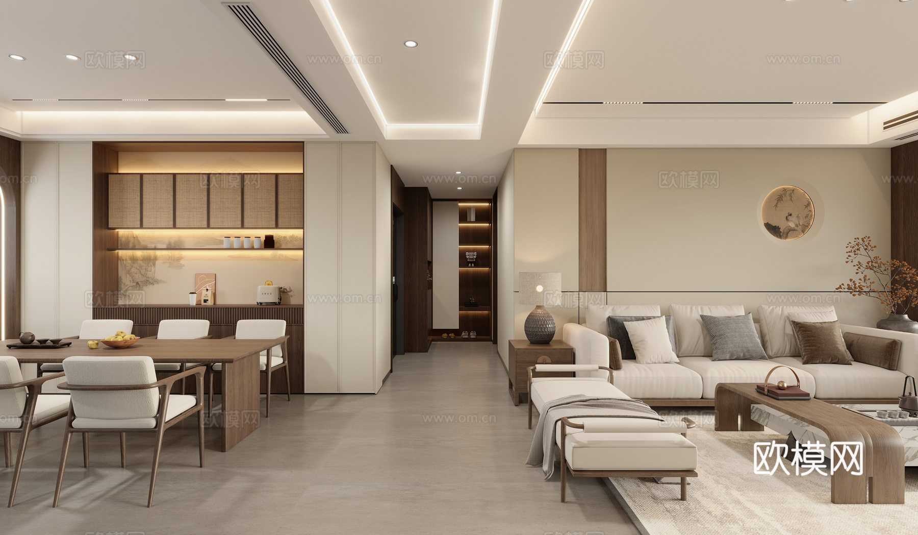 宋氏美学客餐厅3d模型下载（渲染图2）