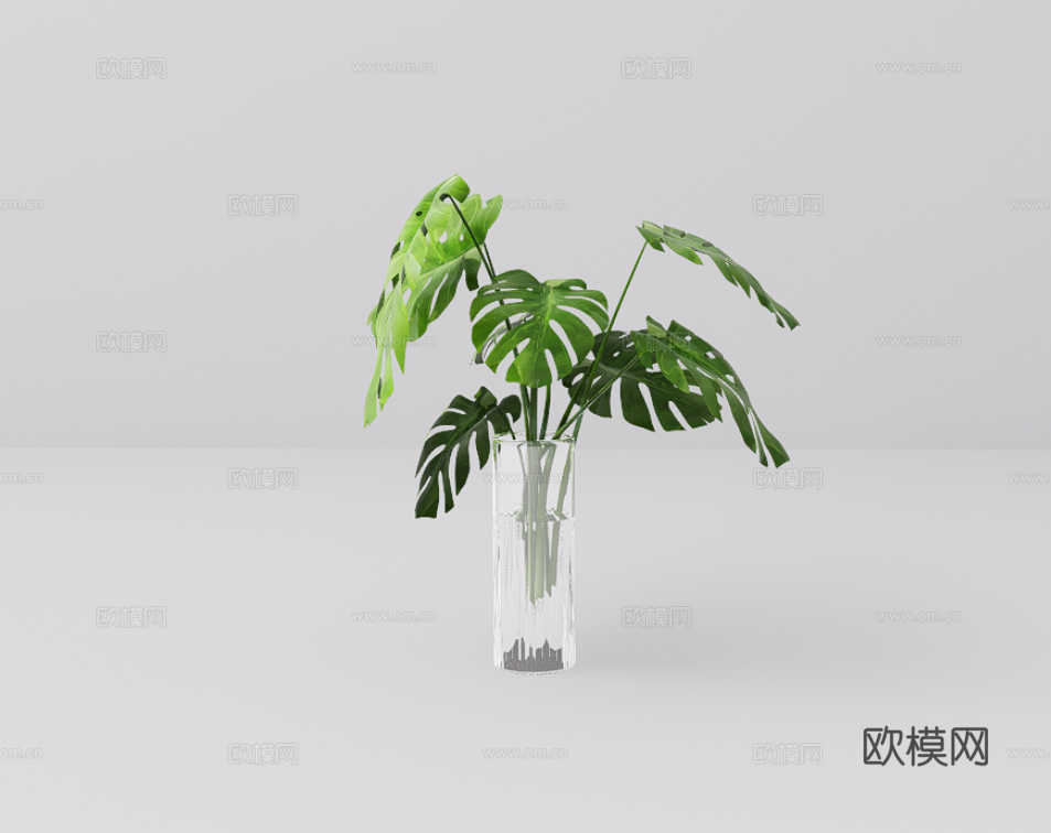 绿植小摆件su模型