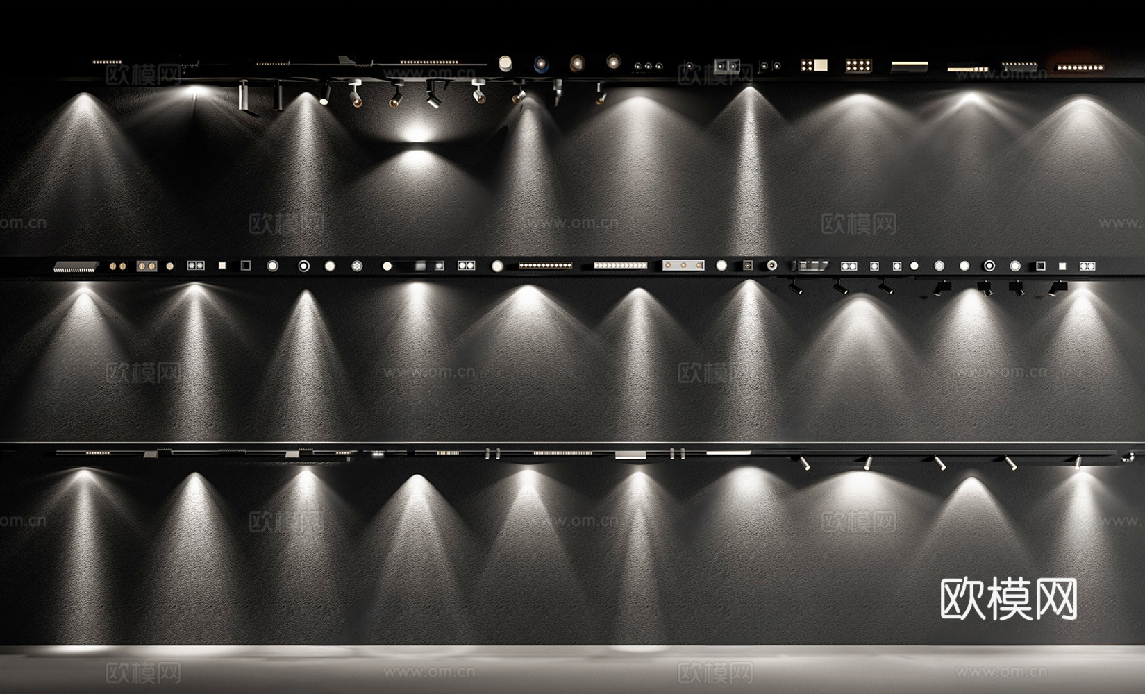 现代筒灯射灯 磁吸筒灯射灯 轨道筒灯射灯 IES3d模型下载