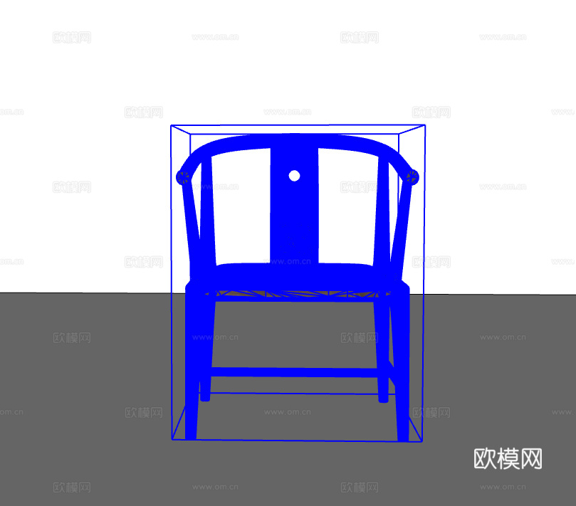 新中式休闲椅su模型