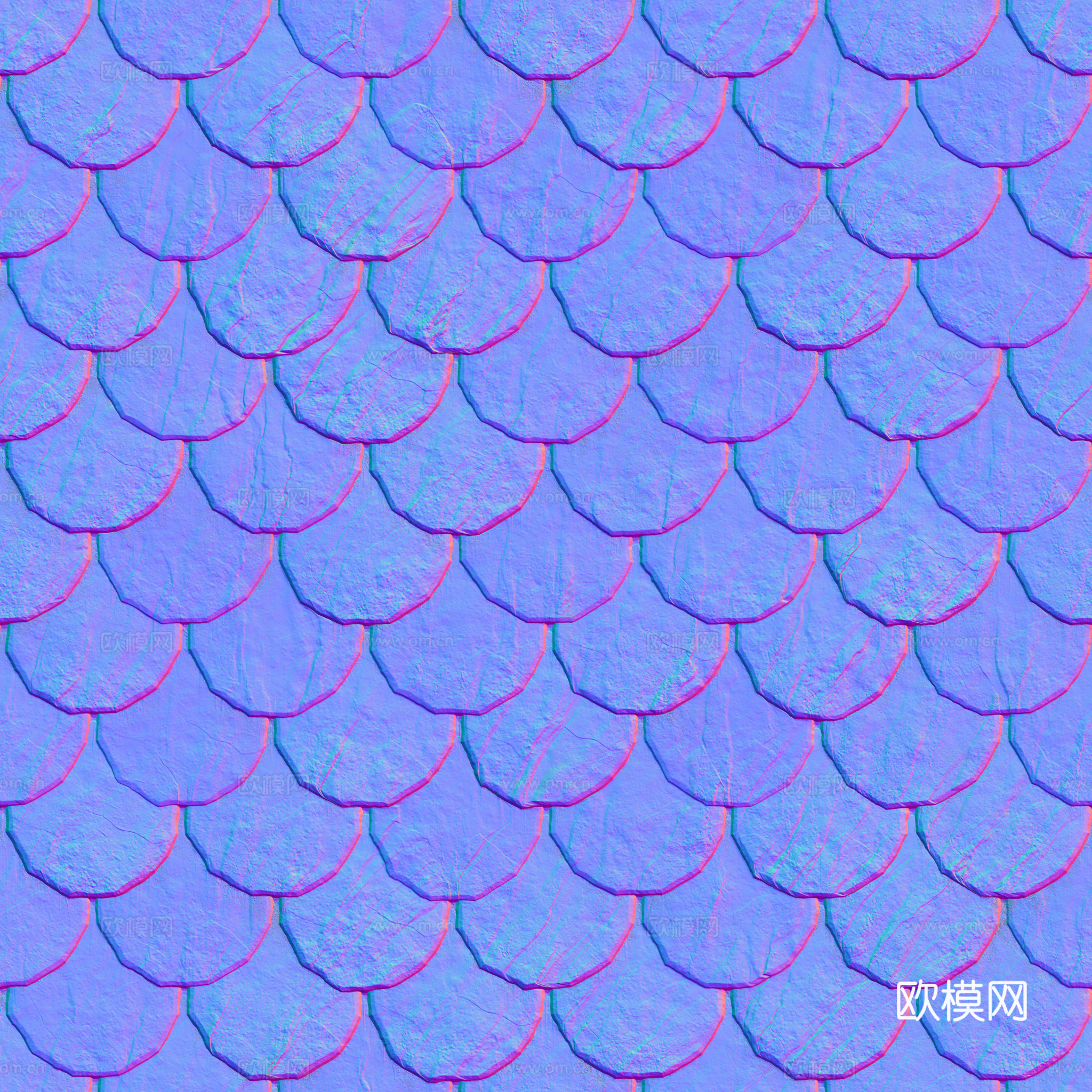 屋顶瓦顶沥青瓦石瓦法线凹凸贴图