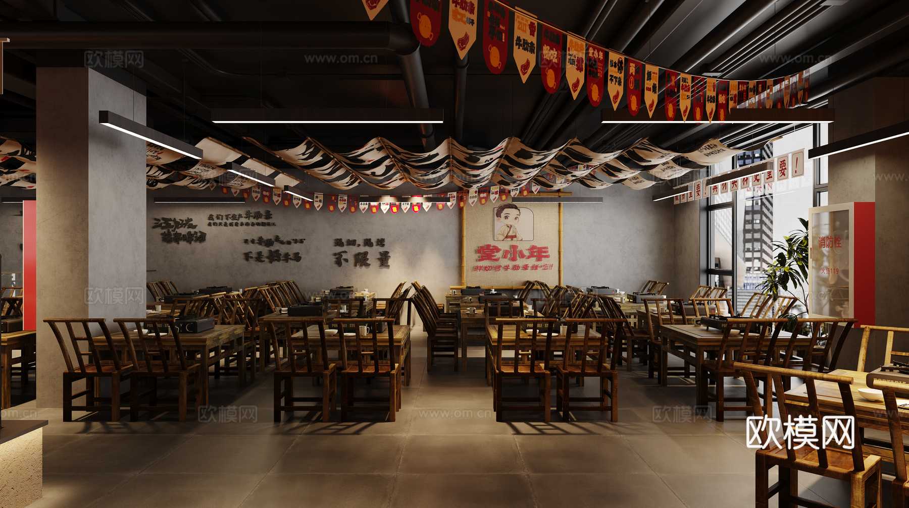 烤肉店3d模型下载（渲染图2）