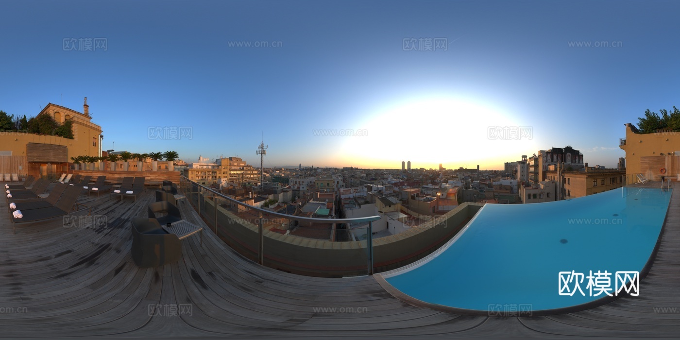 都市风情黄昏天空外景
