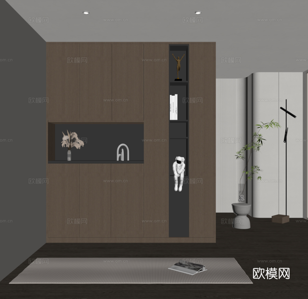 现代意式鞋柜 入户鞋柜su模型