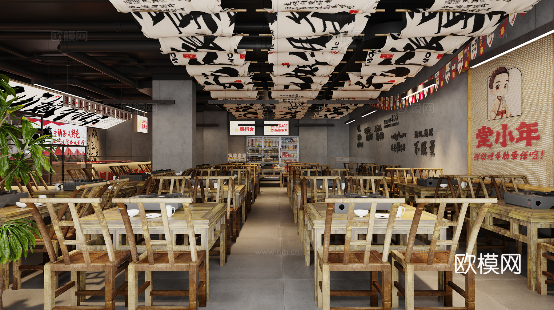 烤肉店3d模型下载（渲染图8）